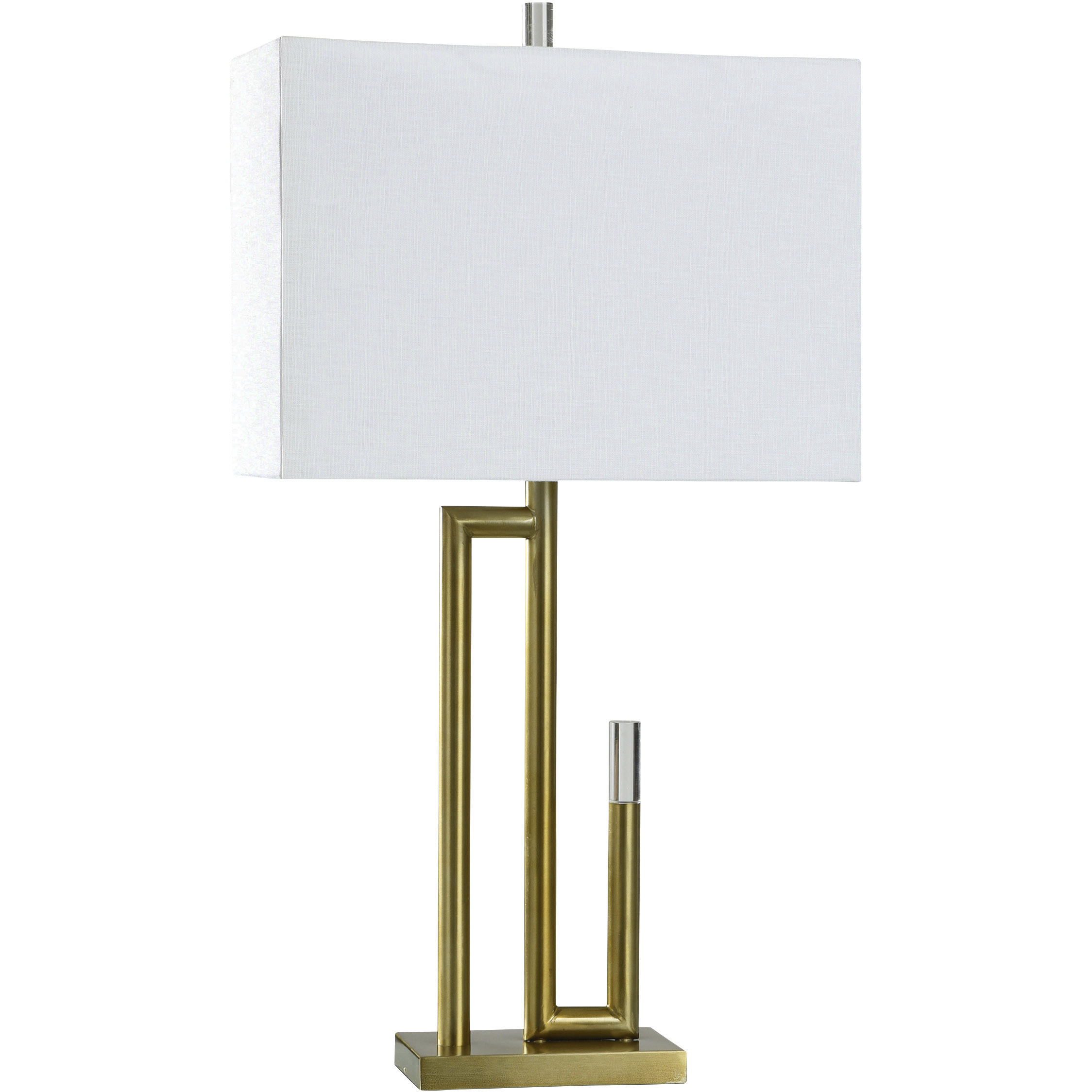 StyleCraft Home Collection Cameron 31 inch 100.00 watt Satin Brass Table Lamp Portable Light L332684DS - Open Box