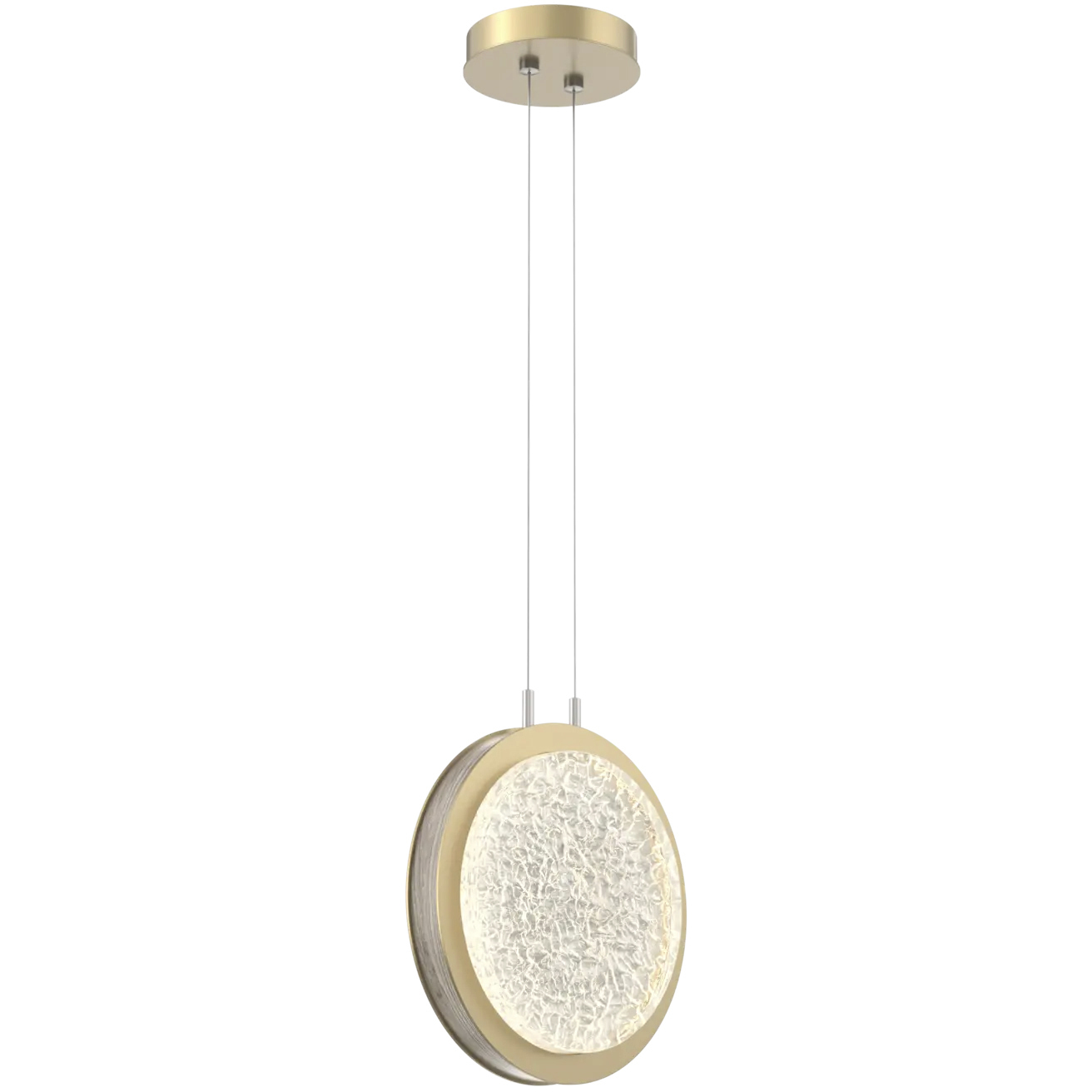 Iris LED 12 inch Gilded Brass with Ash Single Pendant Ceiling Light