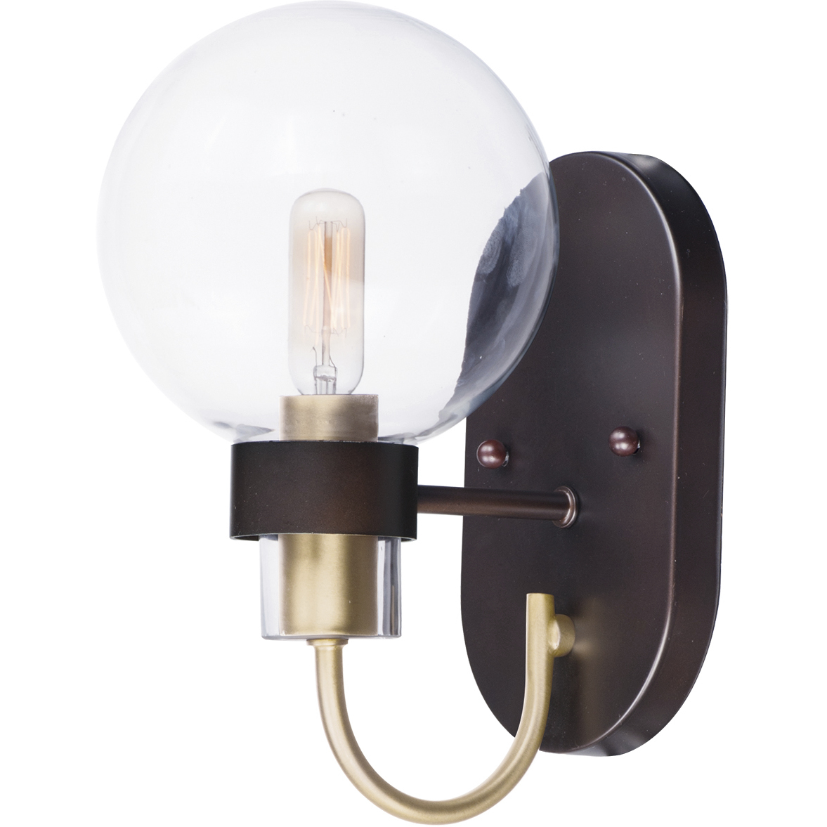 Bauhaus 1 Light 6 inch Bronze and Satin Brass Wall Sconce Wall Light