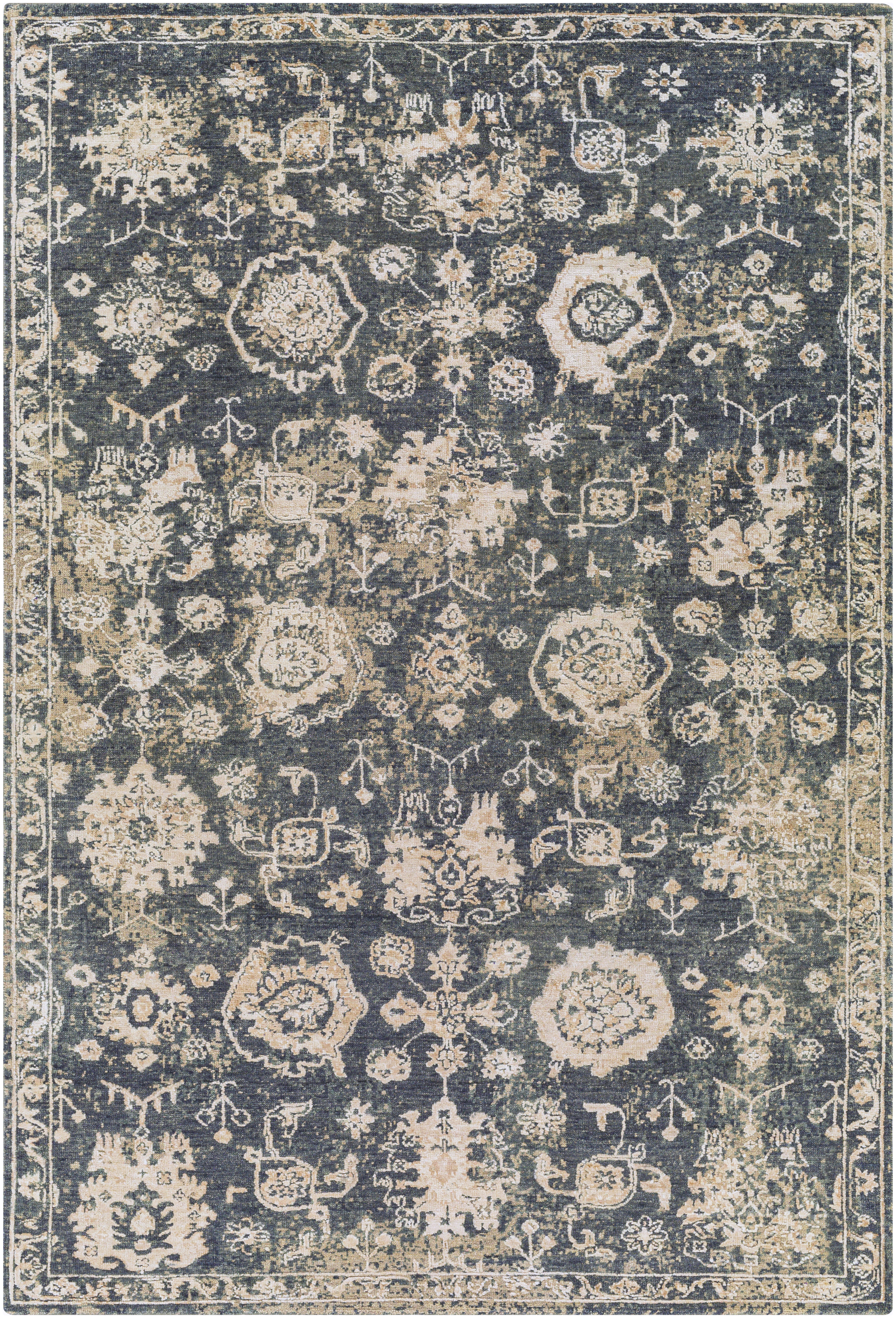 Sufi 108 X 72 inch Charcoal Rug in 6 X 9, Rectangle