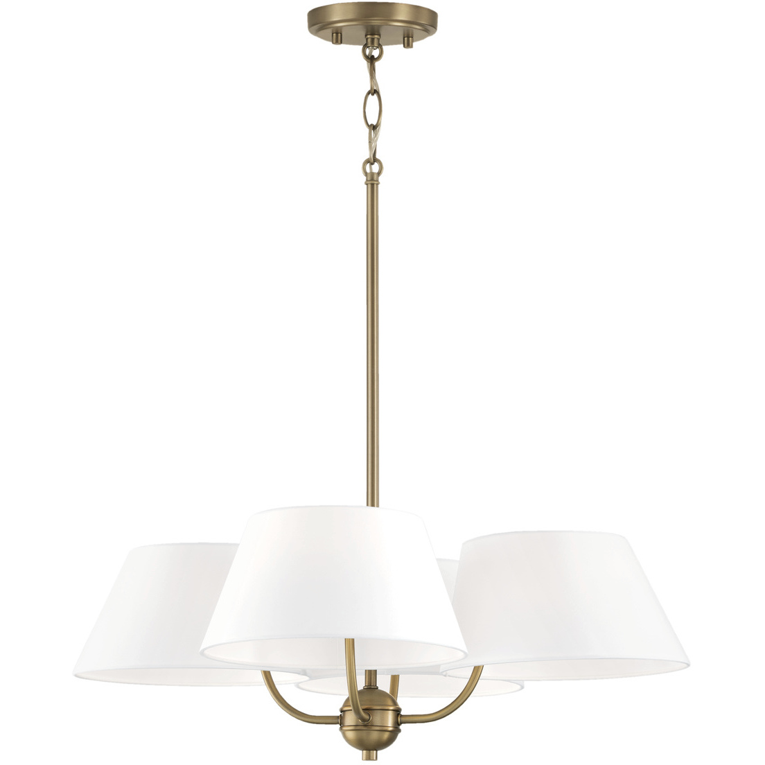 Welsley 4 Light 25.5 inch Aged Brass Chandelier Ceiling Light