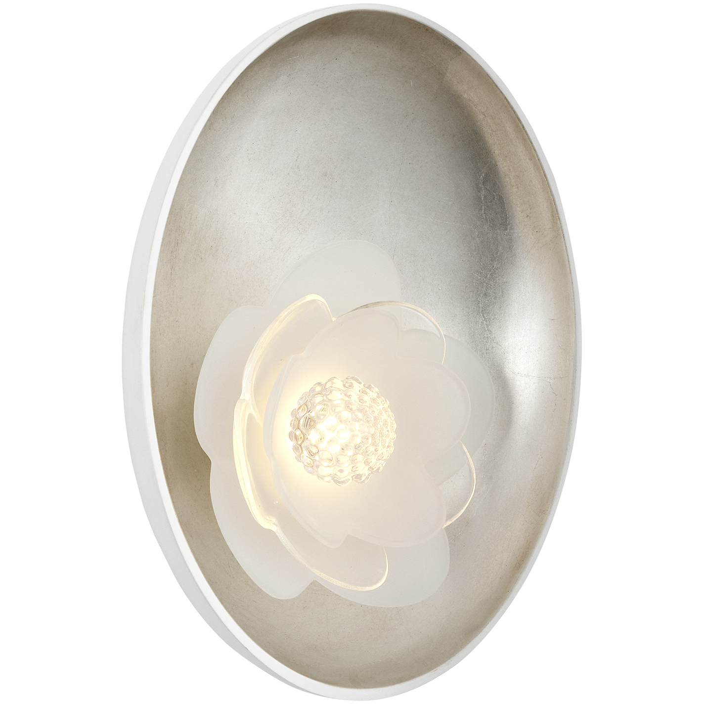 Barbara Barry Petaluma LED 5.25 inch Matte White and Burnished Silver Leaf ADA Reflector Sconce Wall Light
