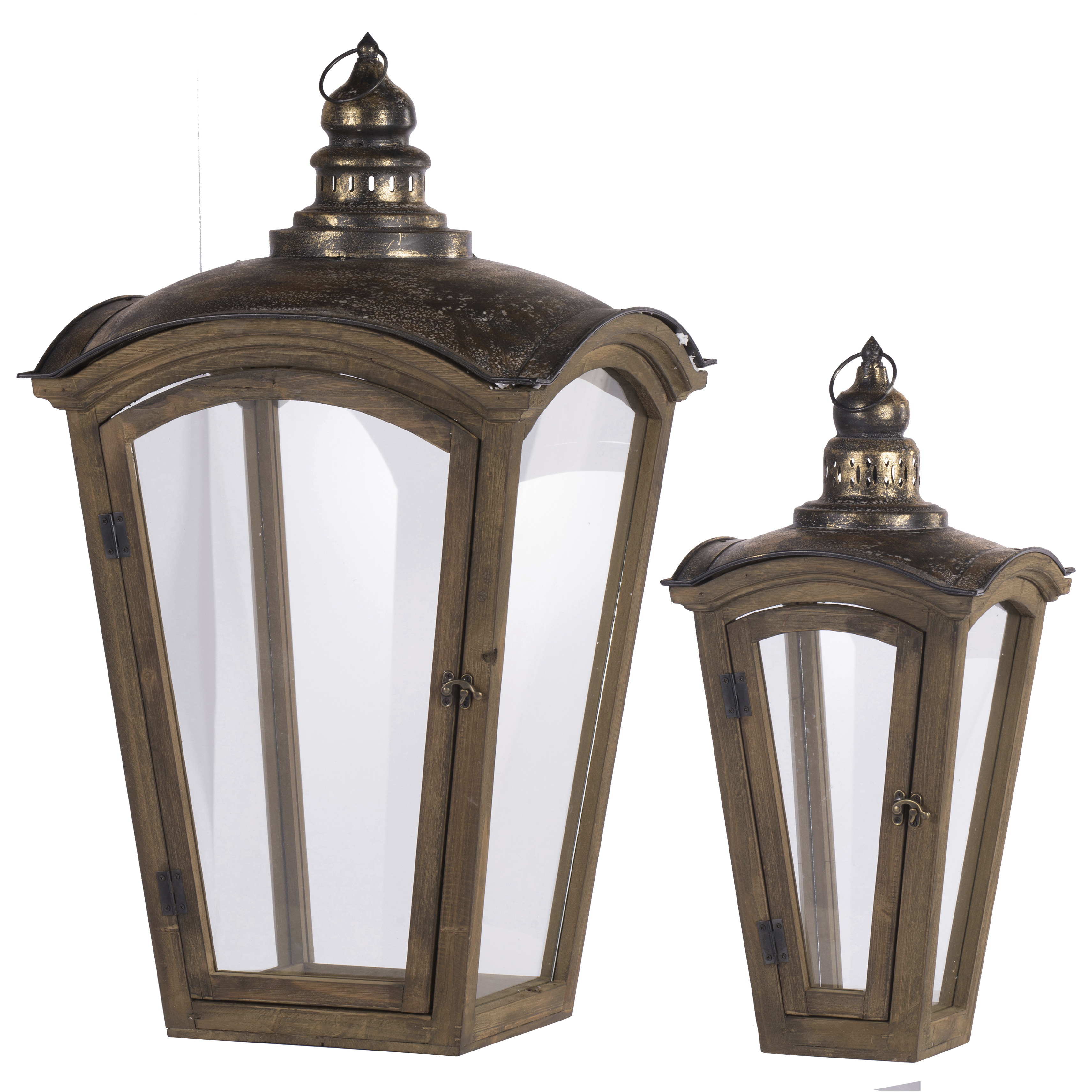 Coach 16 inch Natural and Gold Lantern, Set of 2