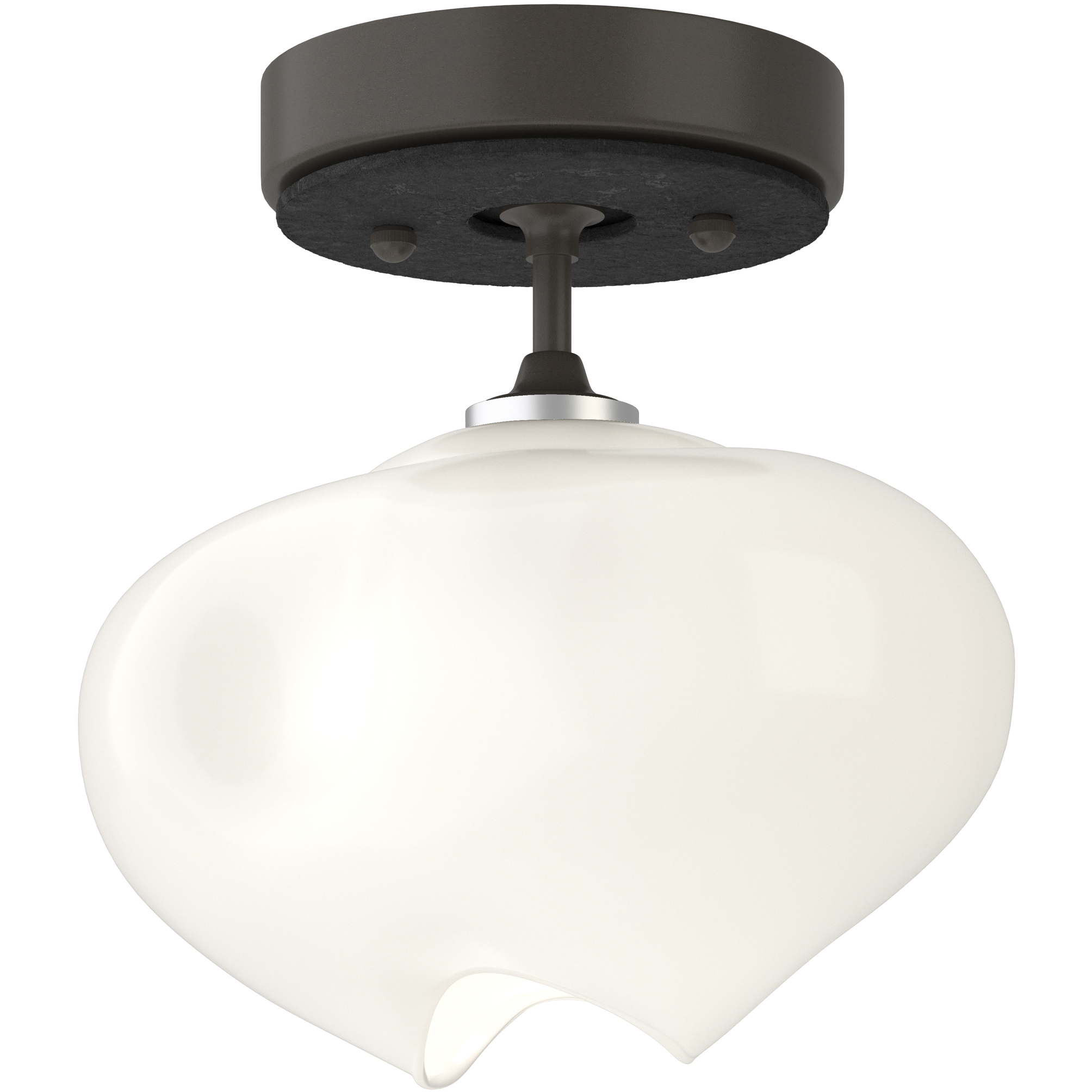 Ume 1 Light 6.3 inch Dark Smoke and Black Semi-Flush Ceiling Light in Dark Smoke/Black, Frosted