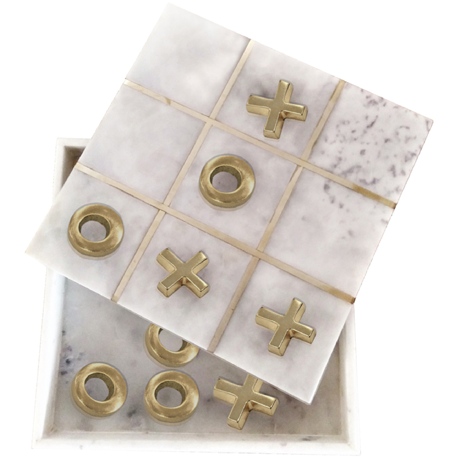 Anita 12 X 12 inch White/Gold Box in Natural