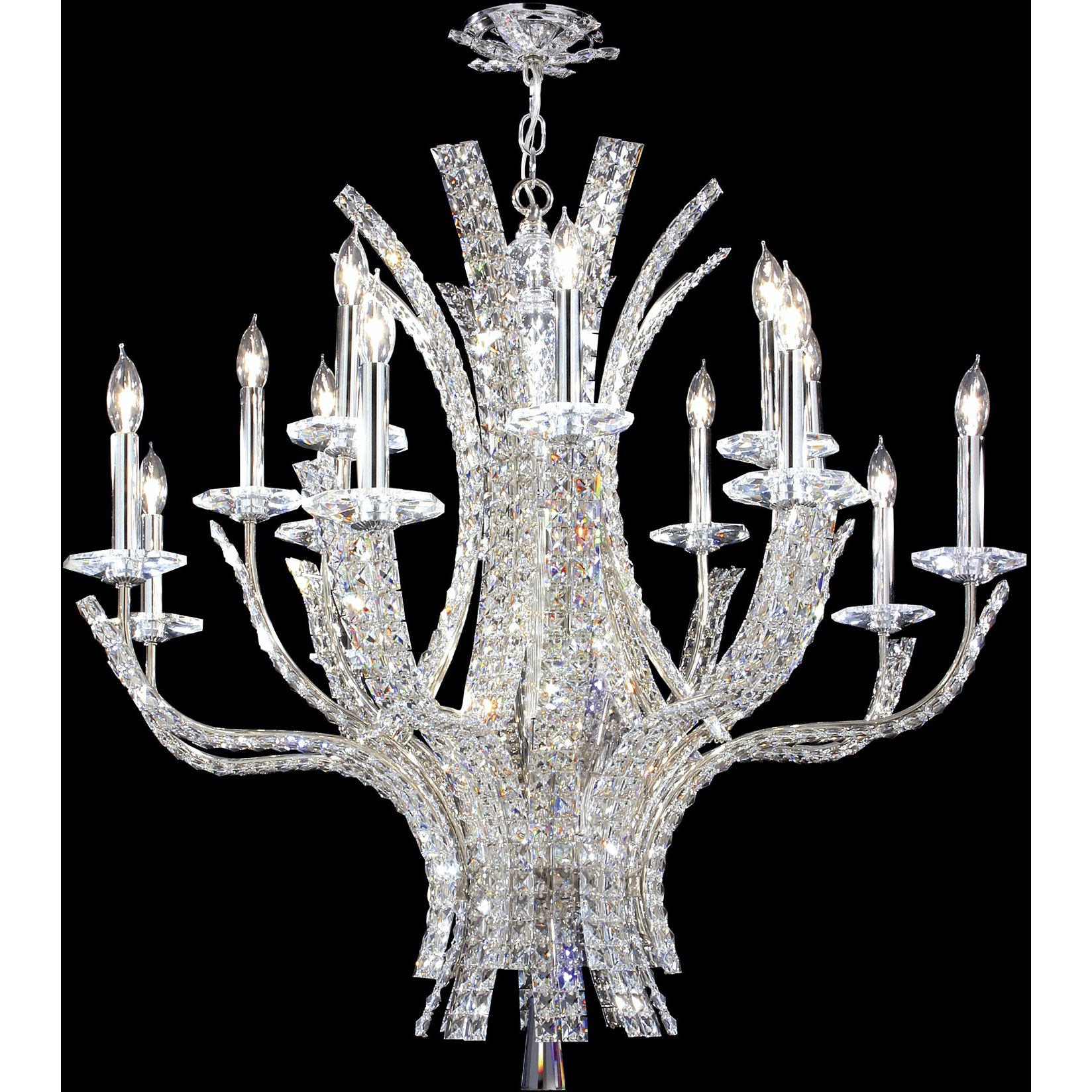 Eclipse Fashion 16 Light 35 inch Silver Chandelier Ceiling Light
