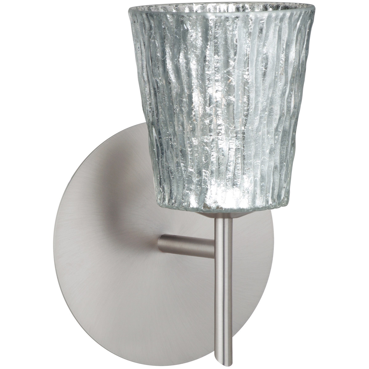 Nico 4 1 Light 5 inch Satin Nickel Mini Sconce Wall Light in Halogen, Stone Silver Foil Glass
