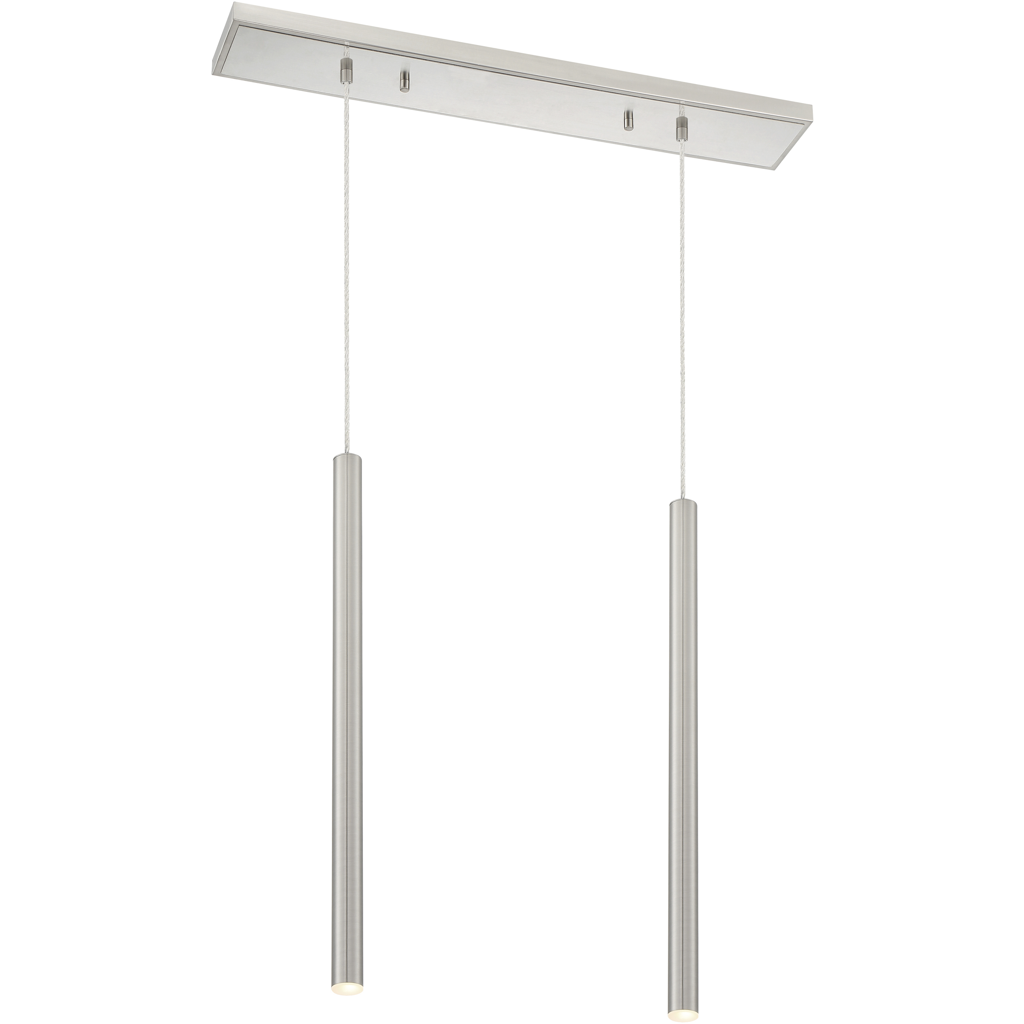 Forest LED 30 inch Brushed Nickel Linear Chandelier Ceiling Light in Brushed Nickel Steel, 2, 13