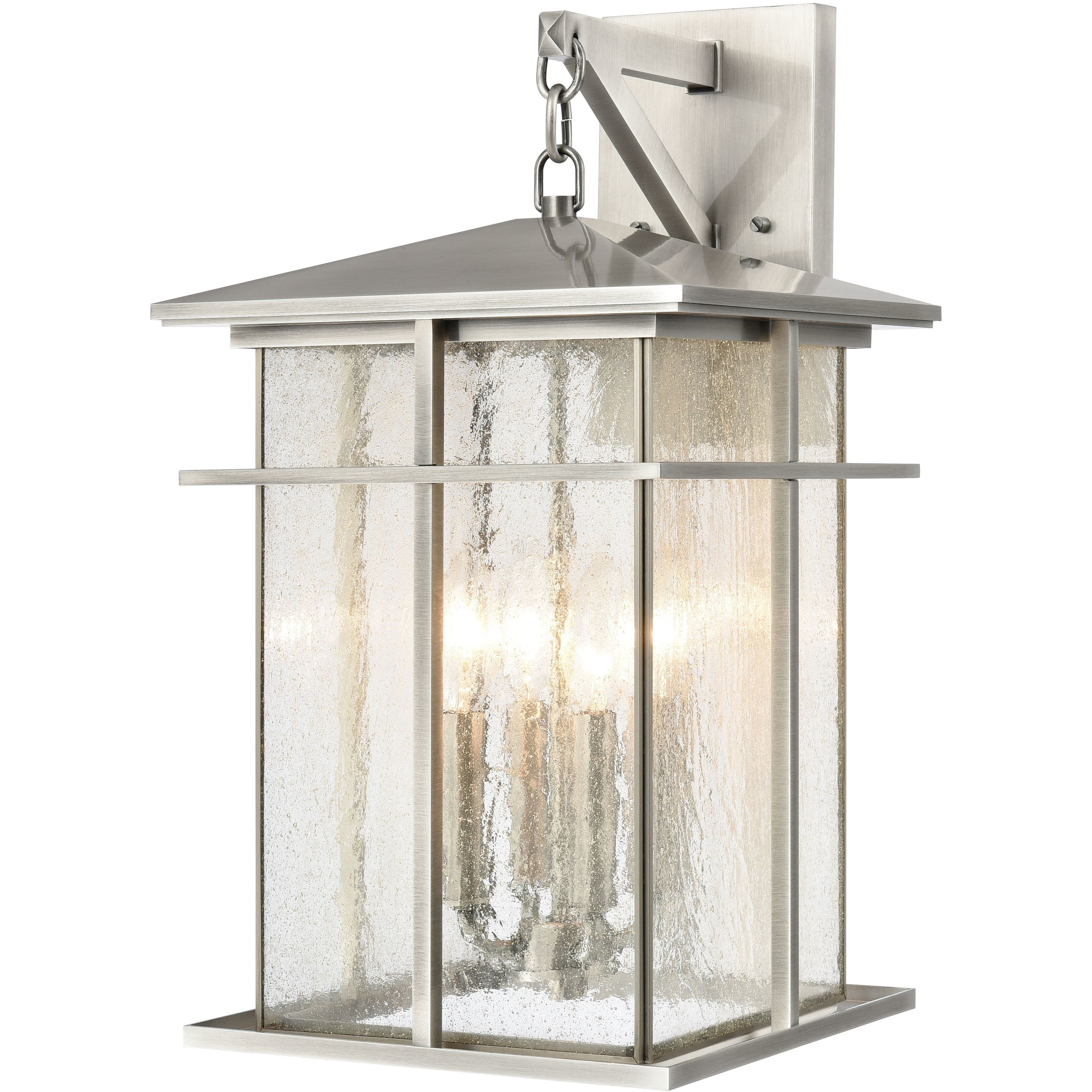 Oak Park 4 Light 20 inch Antique Brushed Aluminum Outdoor Wall Sconce