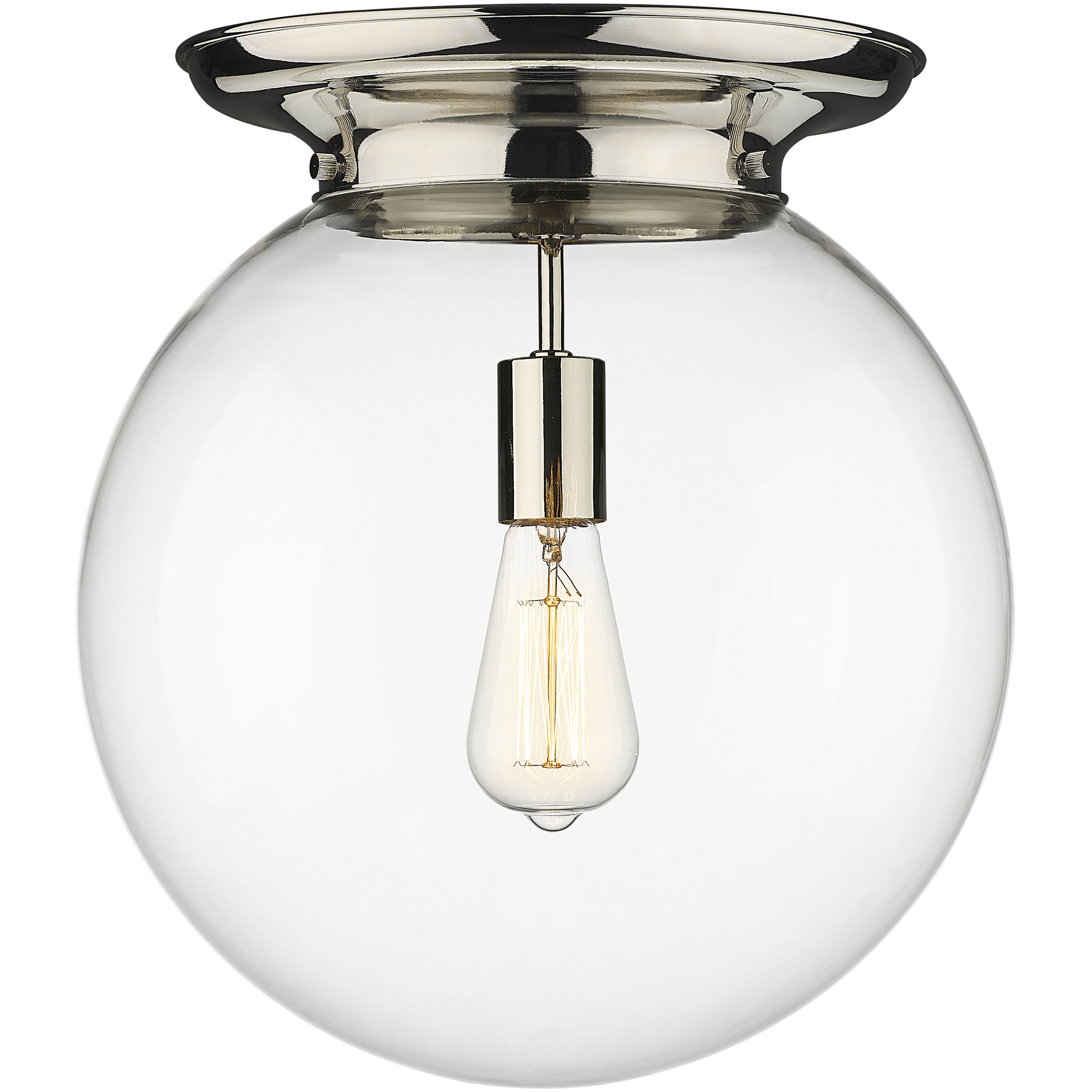 Beacon 1 Light 14 inch Polished Nickel Flush Mount Ceiling Light