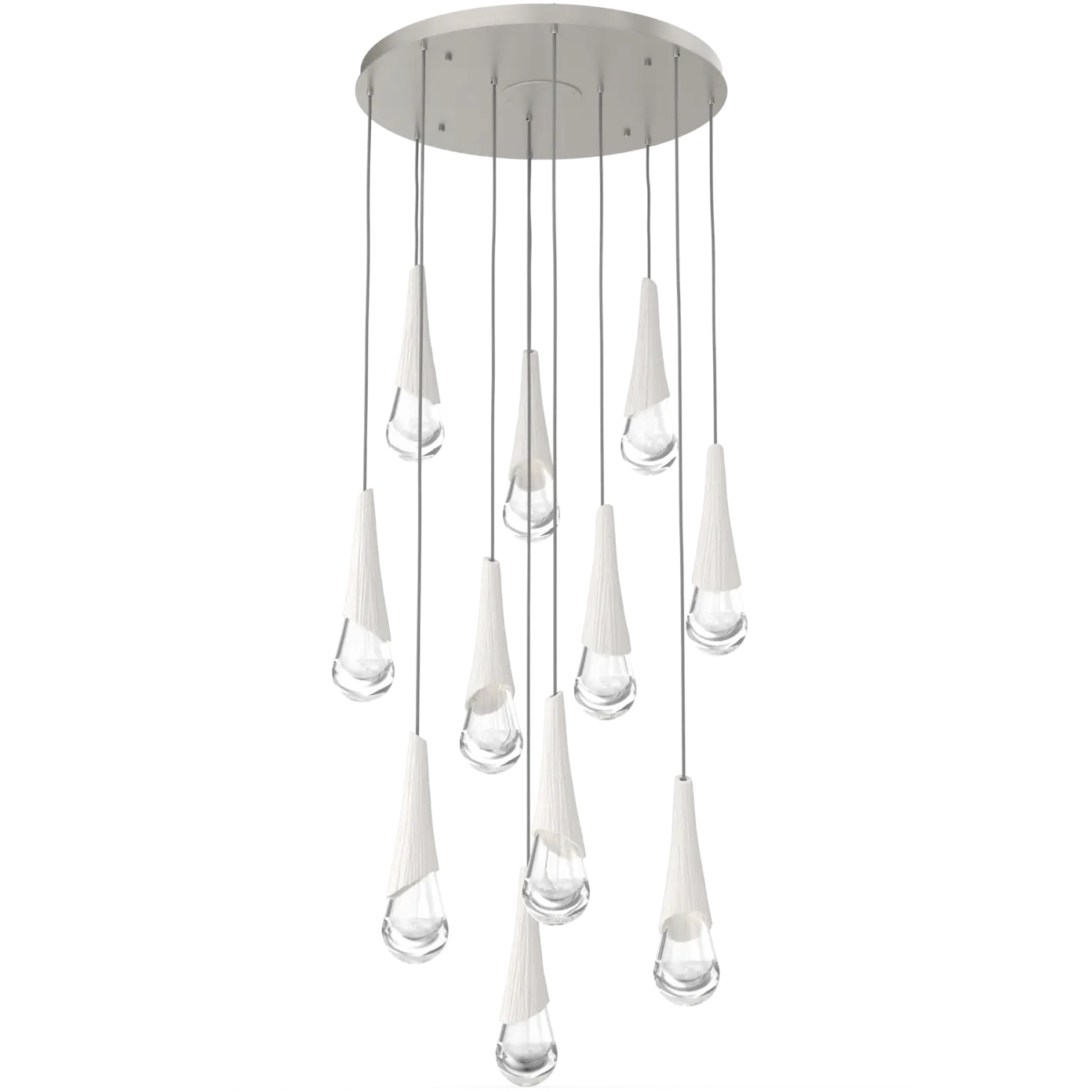 Hailstone LED 32.4 inch Metallic Beige Silver with Chalk Multi-Pendant Ceiling Light