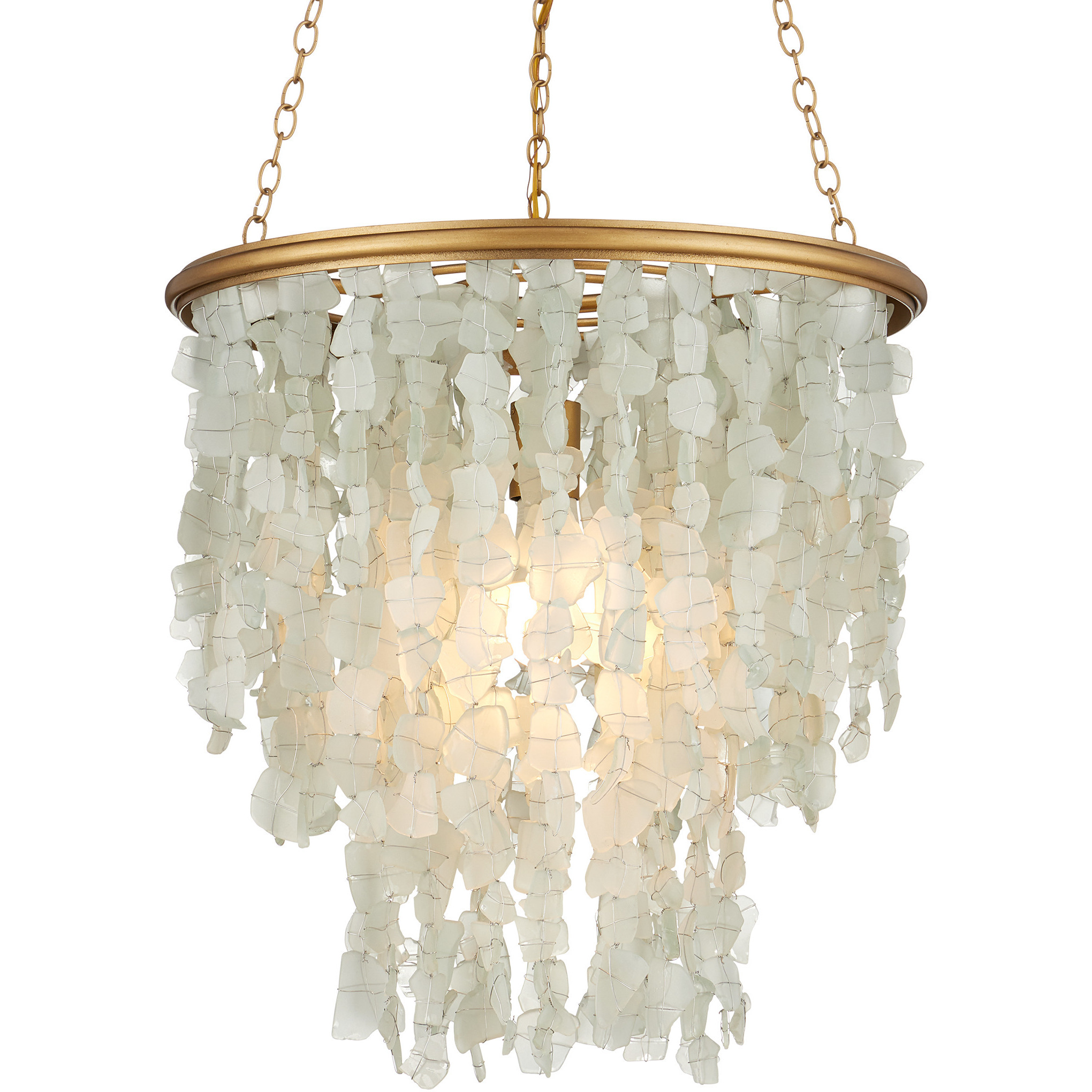 Verre de Mer 1 Light 19 inch Contemporary Gold Chandelier Ceiling Light, Small