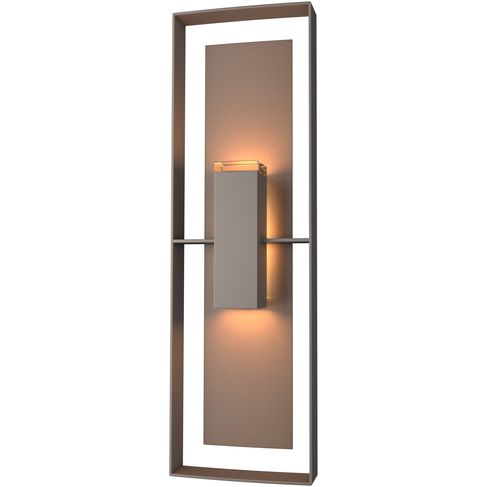 Shadow Box 2 Light 34 inch Coastal Dark Smoke and Coastal Bronze Outdoor Sconce, Tall - Open Box