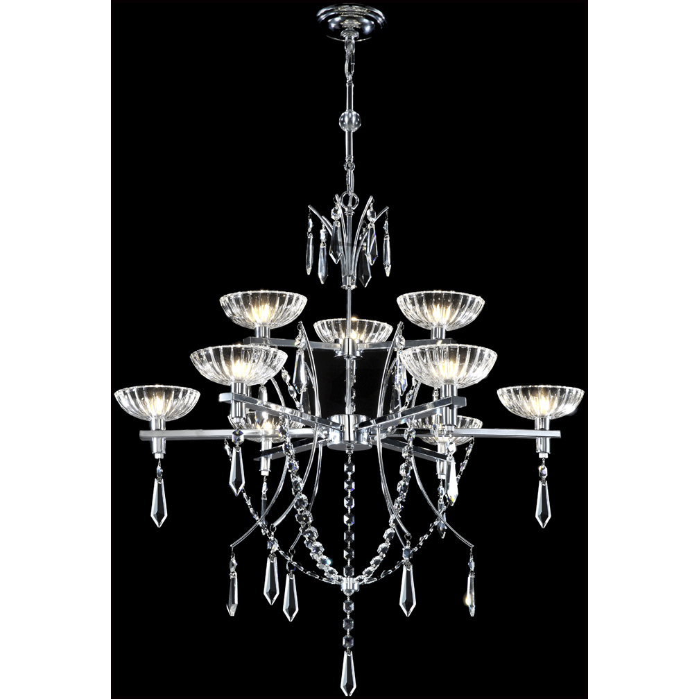 Medallion 9 Light 31 inch Silver Chandelier Ceiling Light