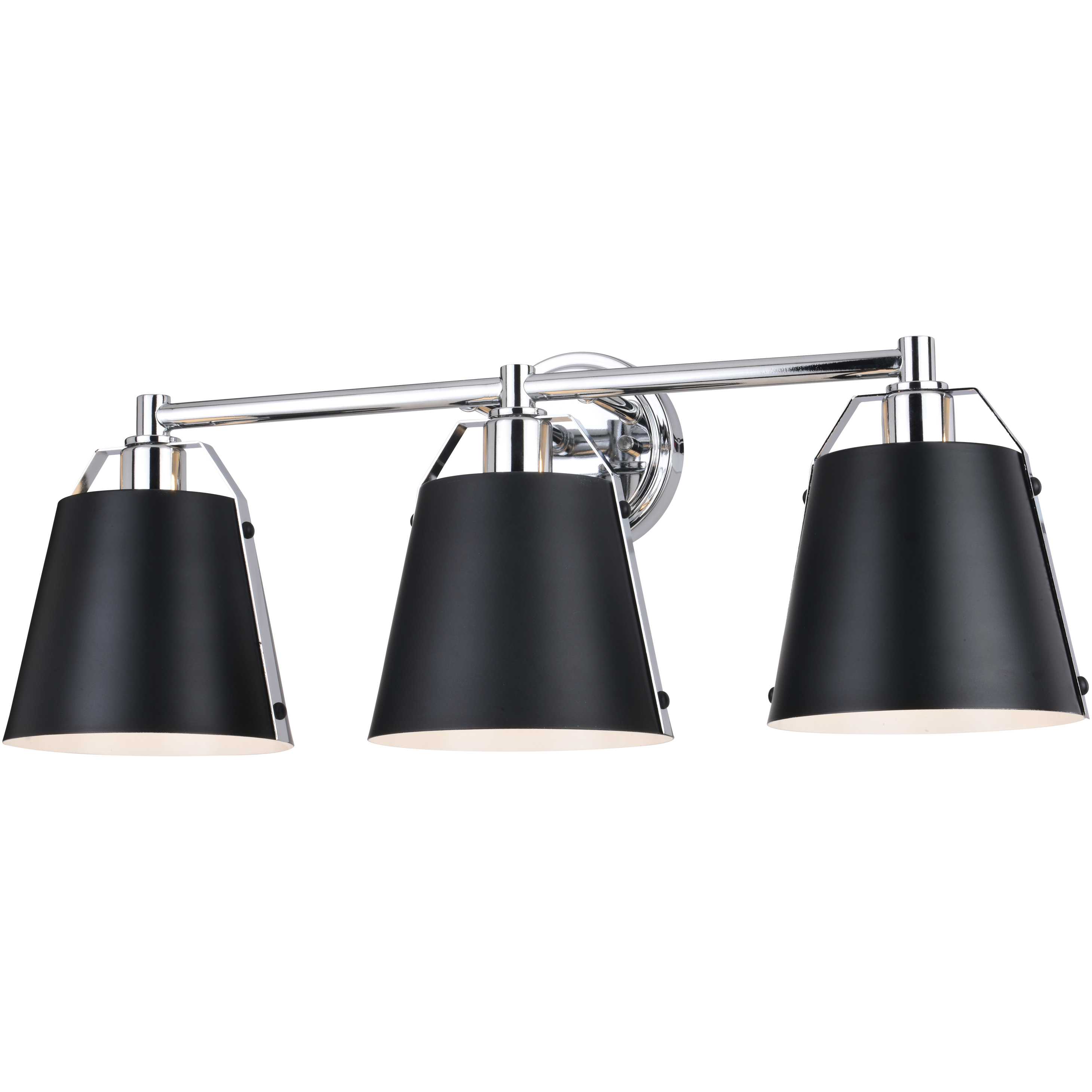 Barrington LED 24.25 inch Matte Black and Chrome Bathroom Light Wall Light in 3