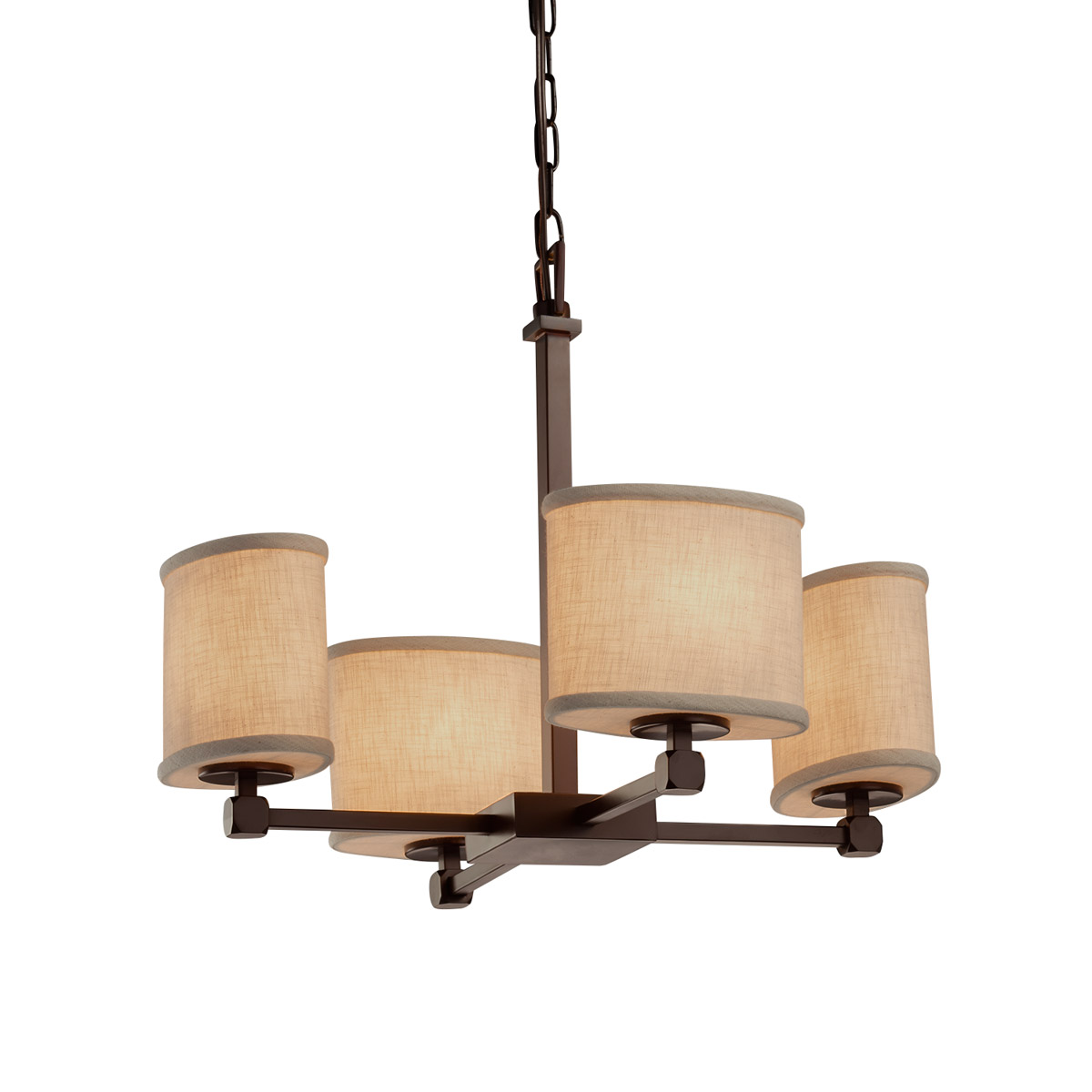 Textile LED 21 inch Brushed Nickel Chandelier Ceiling Light
