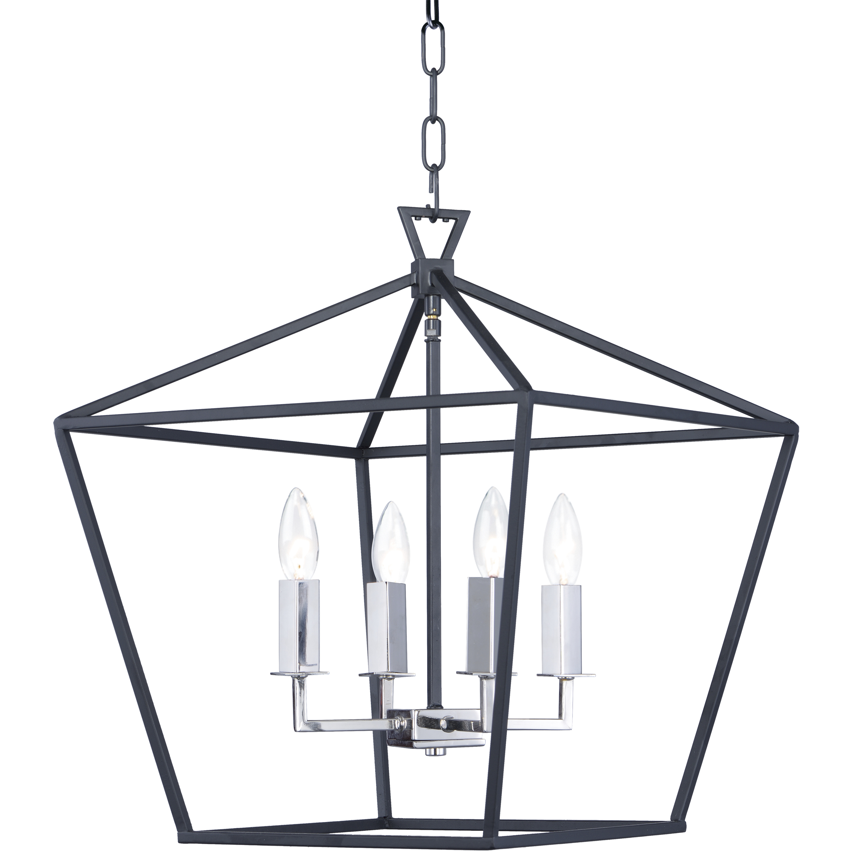 Abode 4 Light 17.75 inch Textured Black and Polished Nickel Single-Tier Chandelier Ceiling Light in Textured Black/Polished Nickel