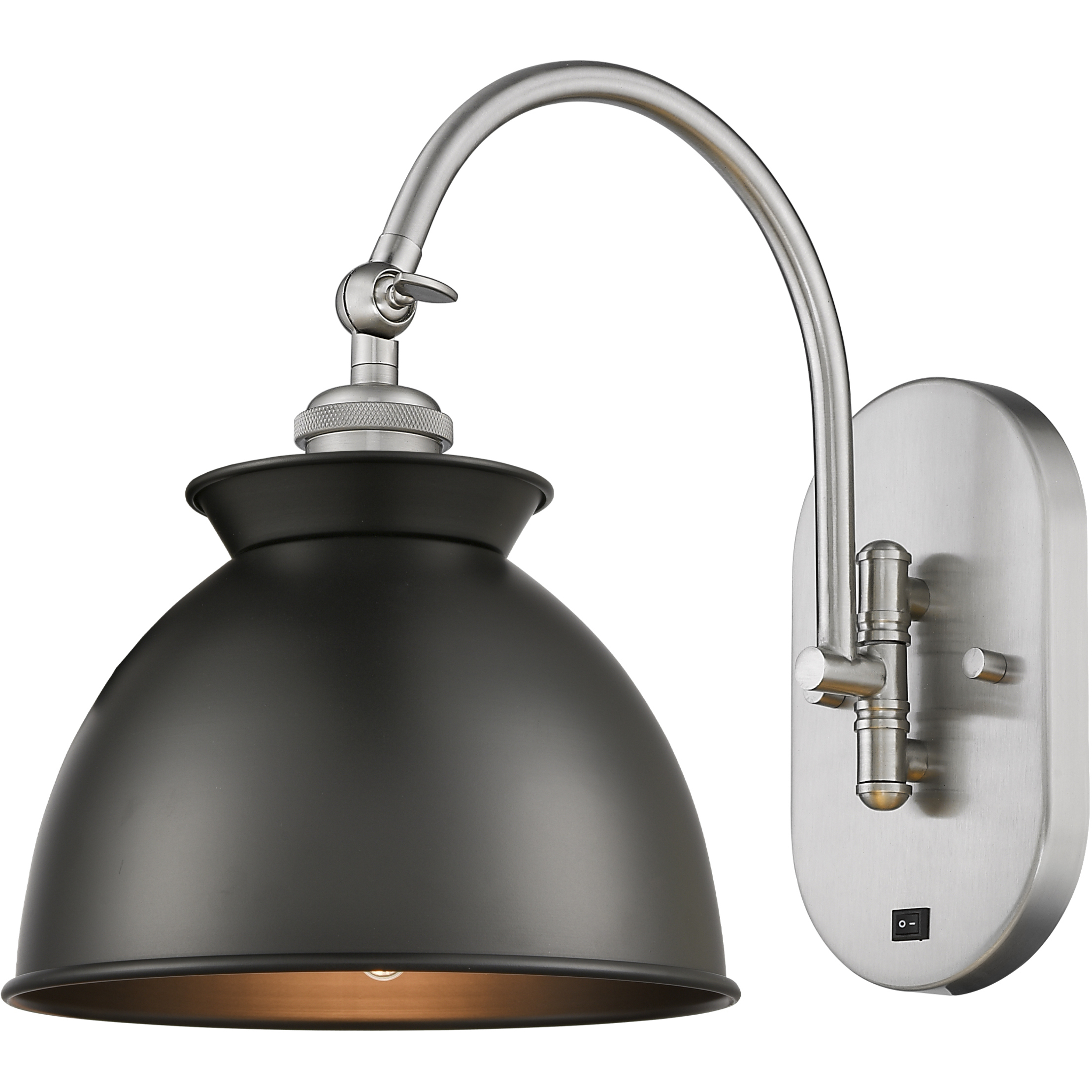 Innovations Lighting 518-1W-SN-M14-BK Ballston Adirondack 1 Light 8 ...