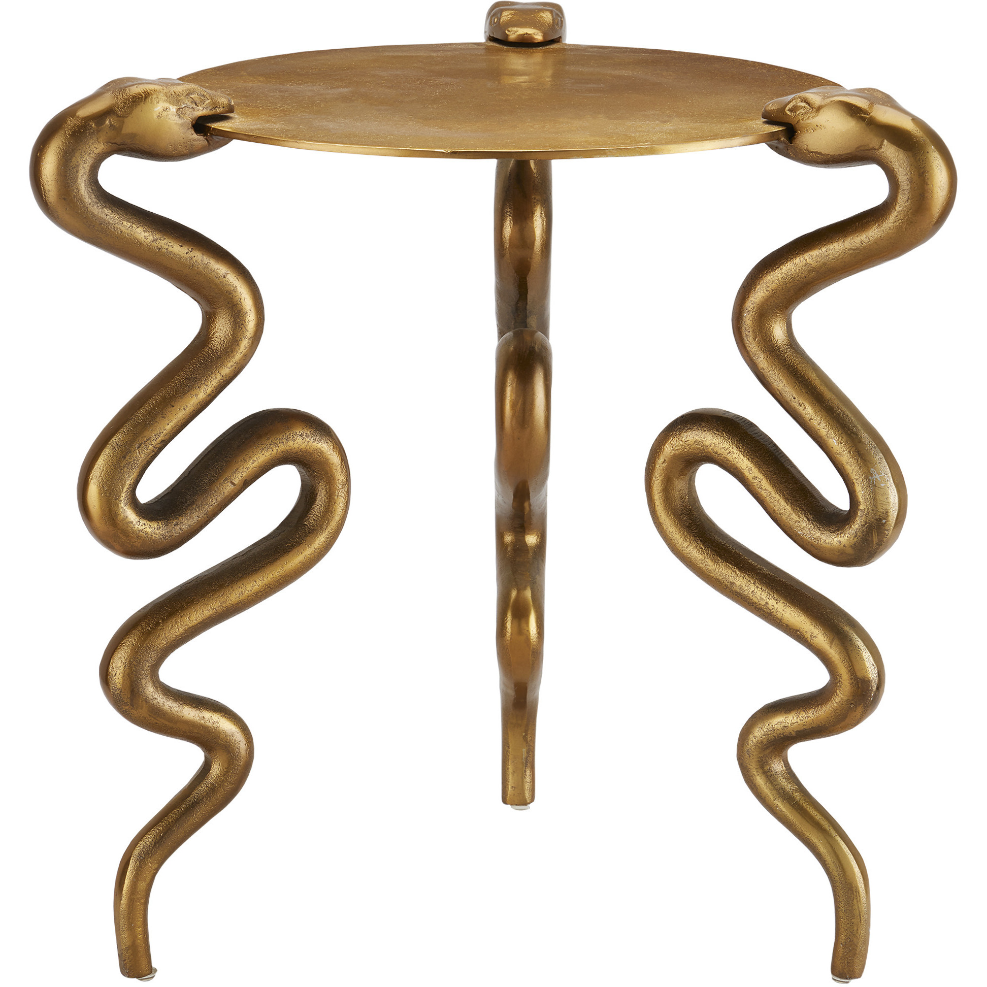 Serpent 18 inch Antique Brass Accent Table