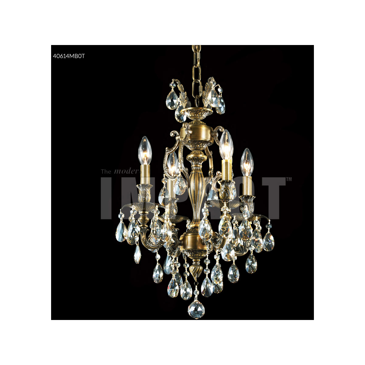 Brindisi 4 Light 14 inch Monaco Bronze Crystal Chandelier Ceiling Light