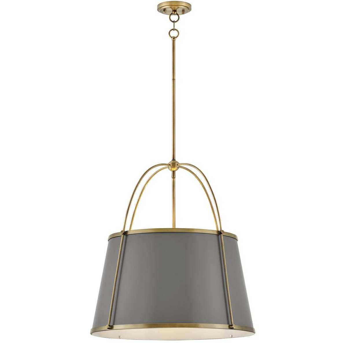 Clarke 4 Light 24.5 inch Lacquered Dark Brass with Dark Matte Grey Indoor Chandelier Ceiling Light