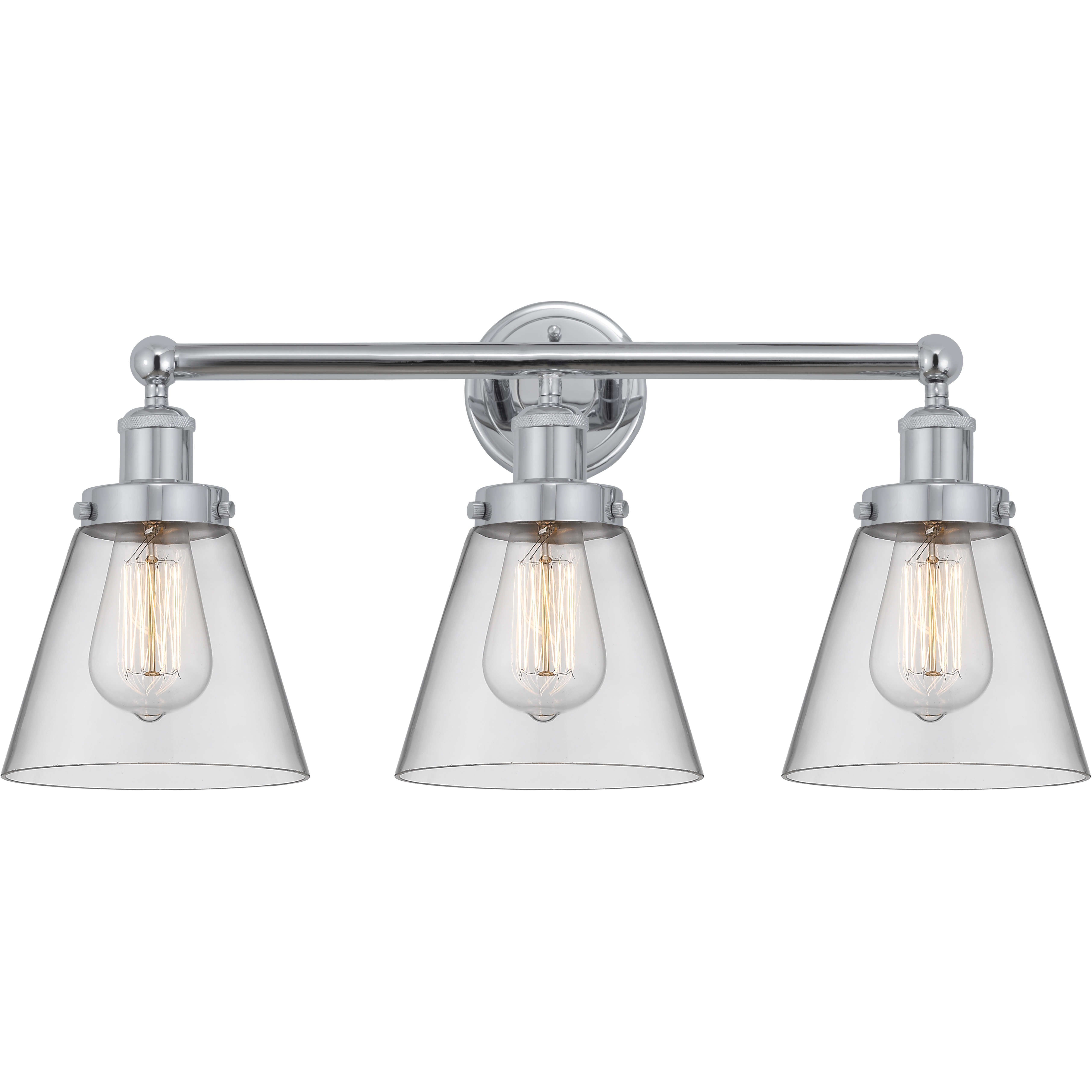 Cone 3 Light 24.5 inch Polished Chrome Bath Vanity Light Wall Light