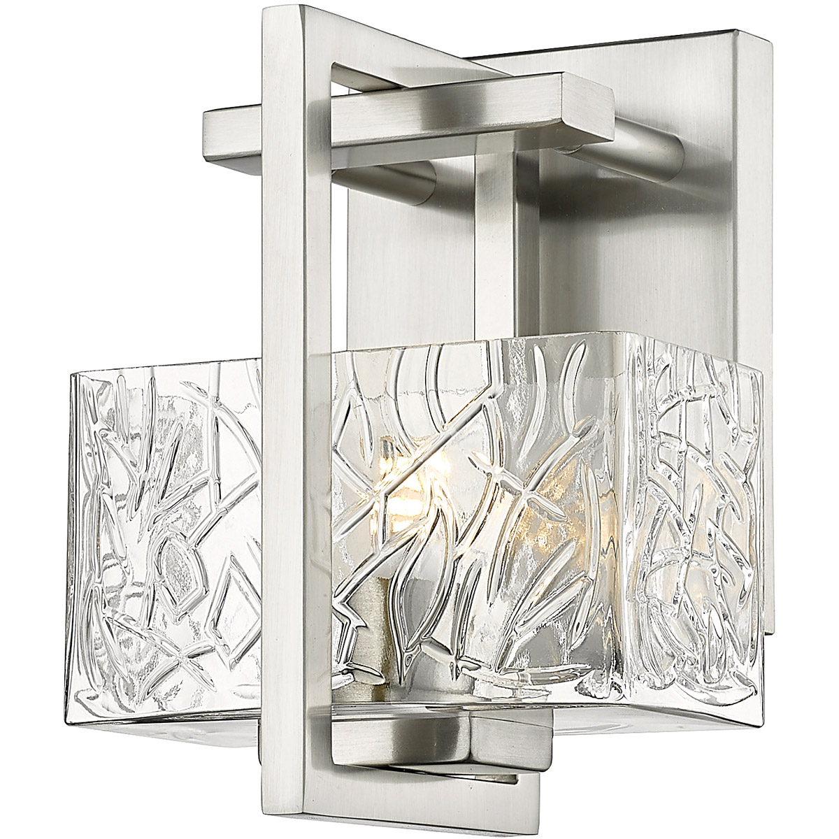 Striate LED 5.25 inch Satin Nickel Bath Vanity Light Wall Light