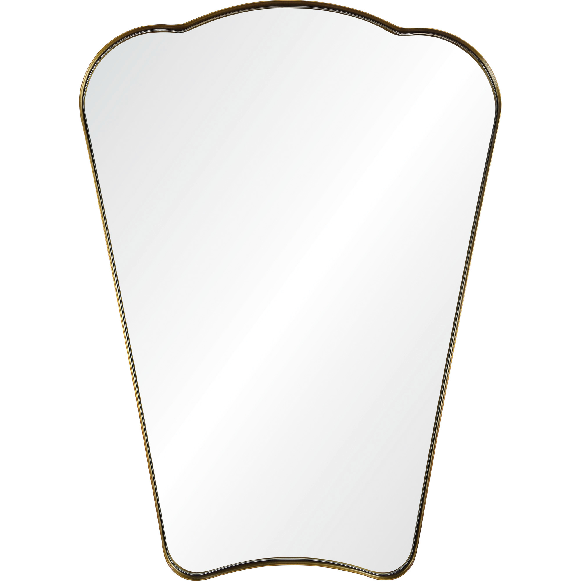 Indah 40 X 30 inch Antique Brass and Clear Mirror
