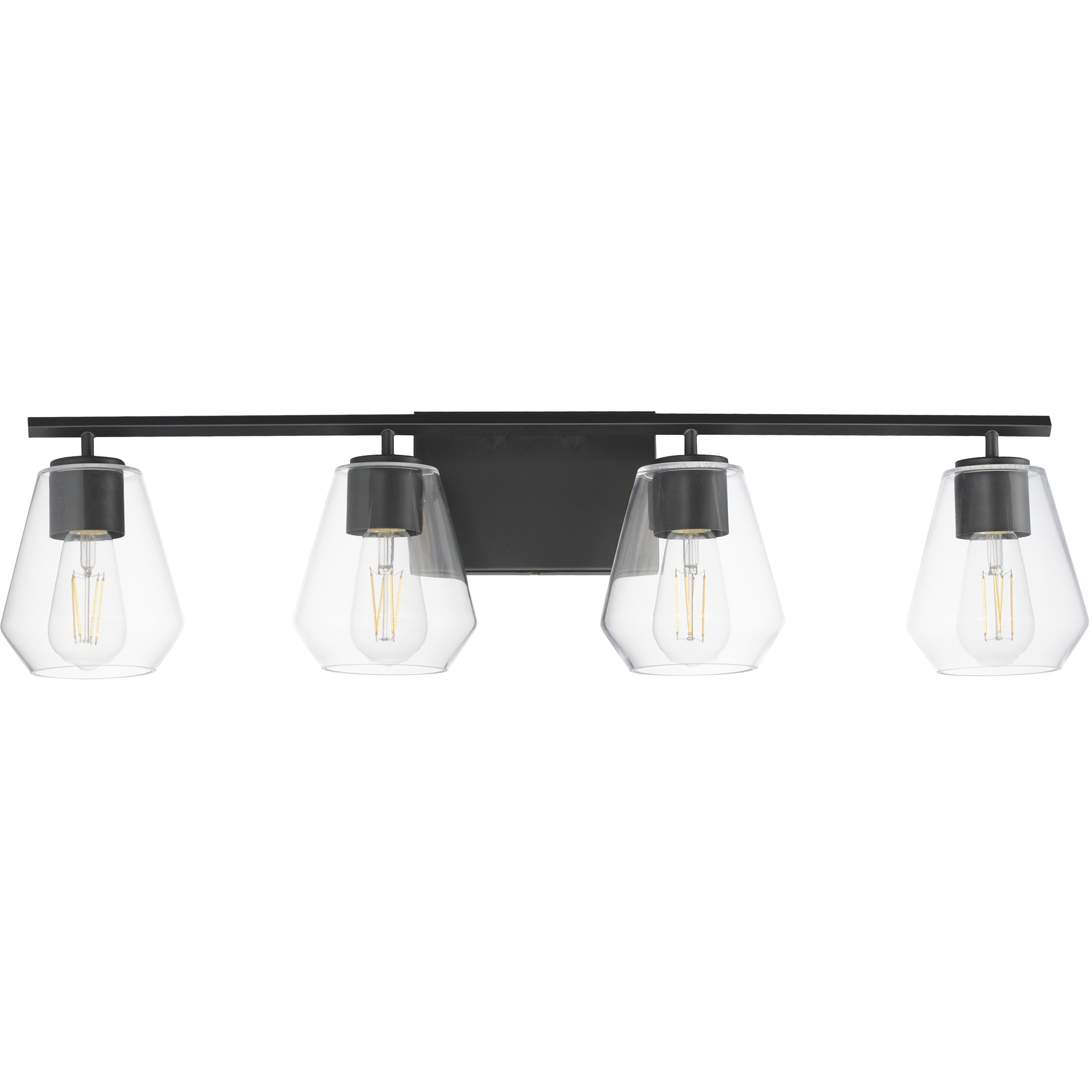 Geode 4 Light 31.25 inch Black Bath Vanity Wall Light