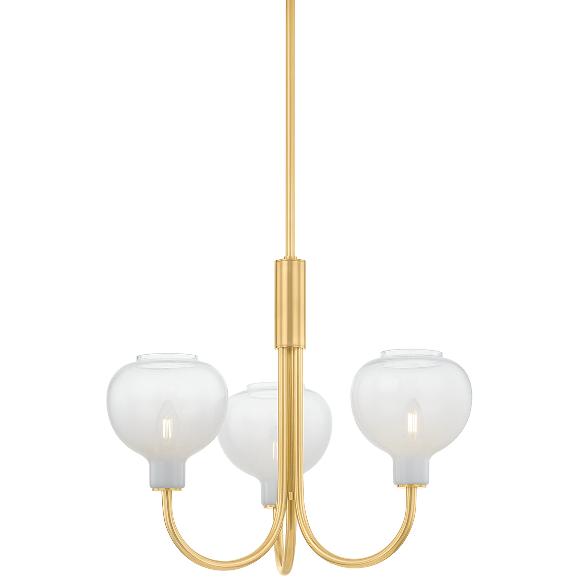 Estelle 3 Light 24 inch Aged Brass Chandelier Ceiling Light