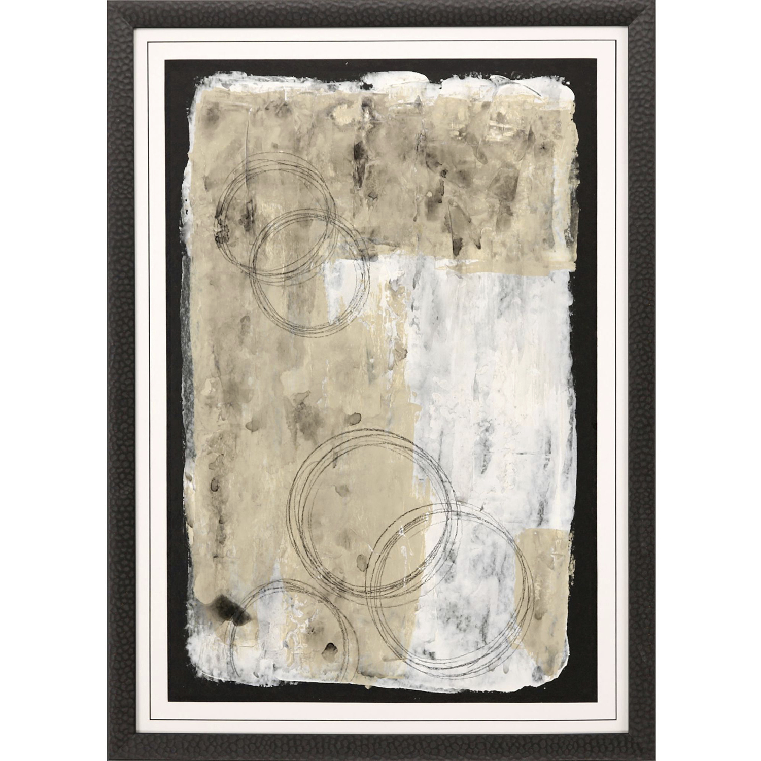 Balancing Act White and Black and Metallic and Beige Framed Art, The Studio