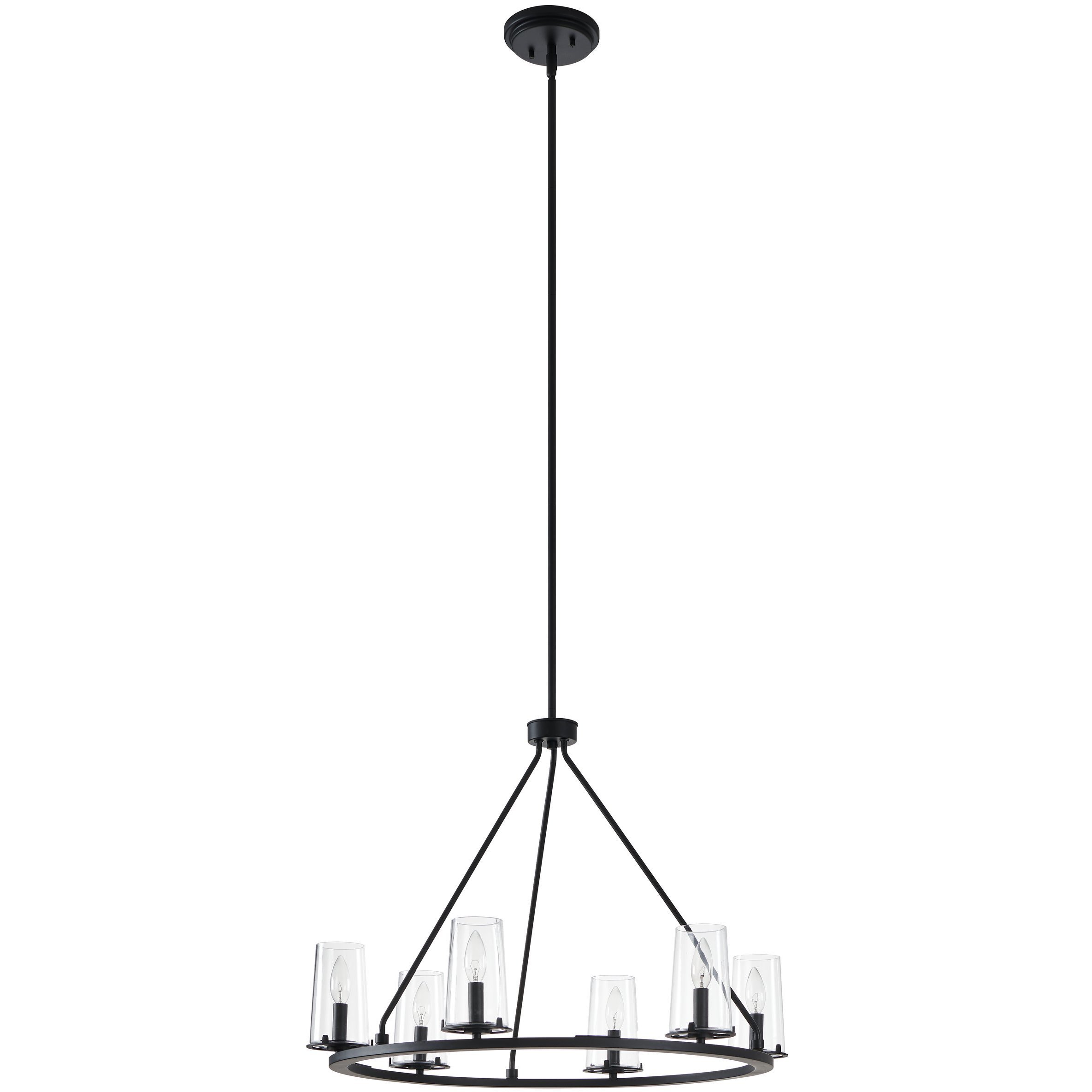 Jared 6 Light 30 inch Matte Black Chandelier Ceiling Light