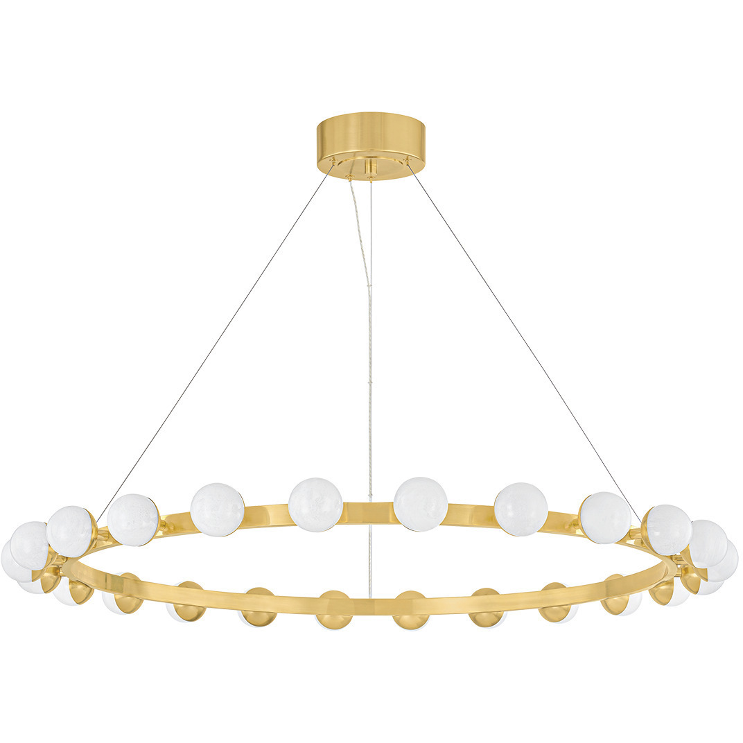 Linus LED 45.25 inch Vintage Brass Chandelier Ceiling Light