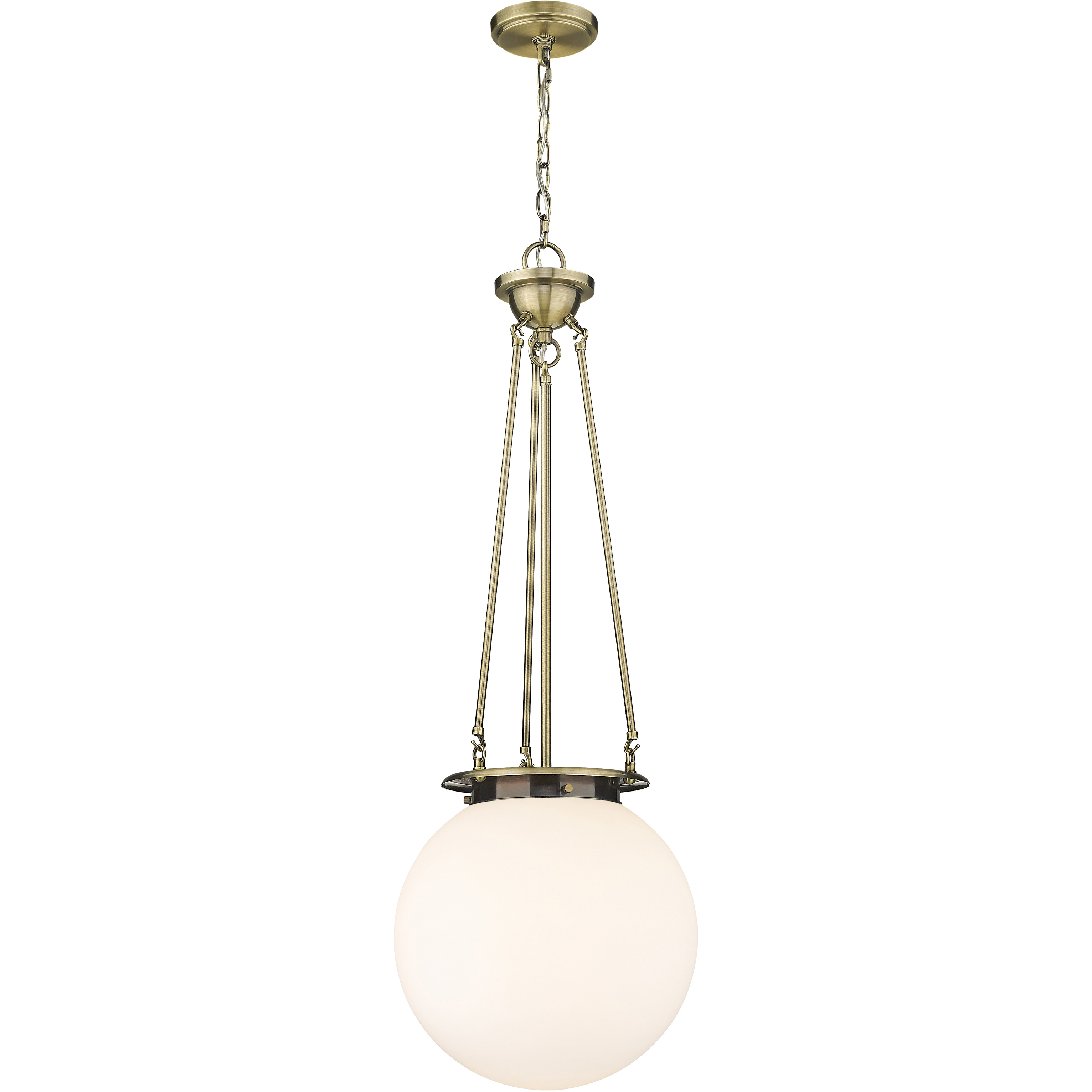 Beacon 1 Light 14 inch Antique Brass Pendant Ceiling Light