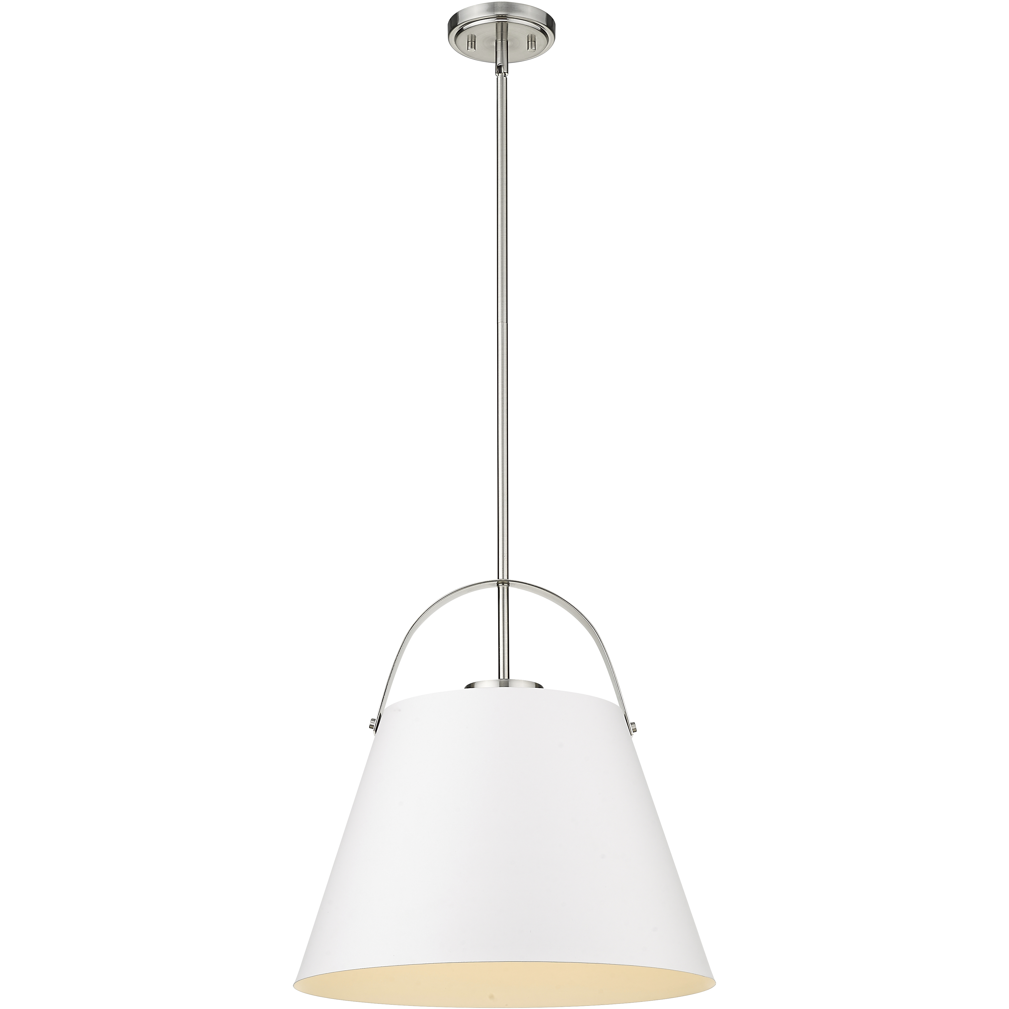 Z-Studio 1 Light 18 inch Matte White and Brushed Nickel Pendant Ceiling Light