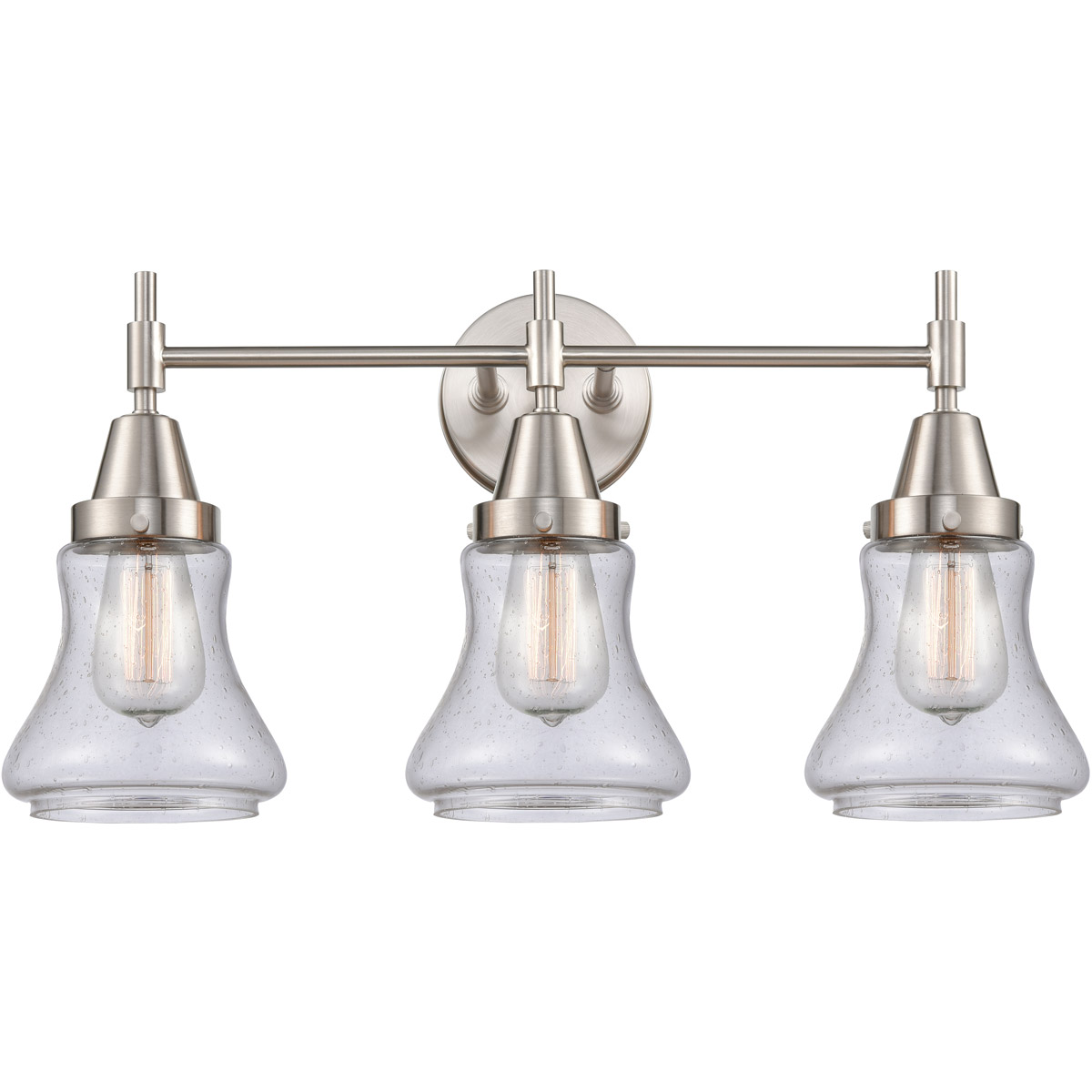 Caden LED 24 inch Satin Nickel Bath Vanity Light Wall Light in Seedy Glass