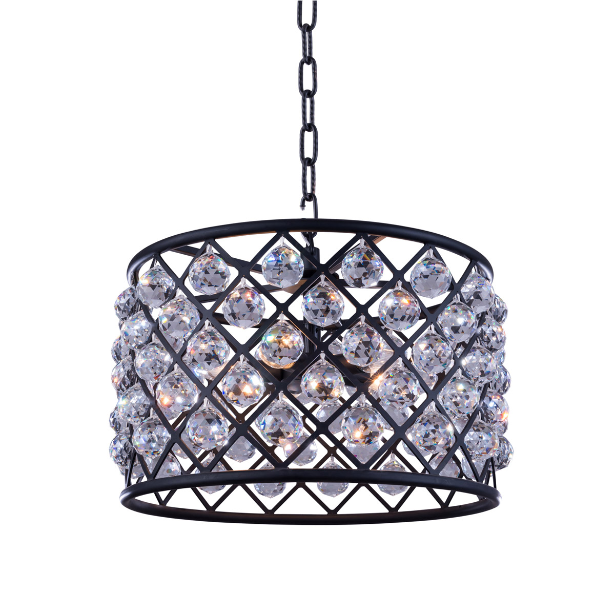Madison 6 Light 20 inch Matte Black Pendant Ceiling Light in Clear, Urban Classic