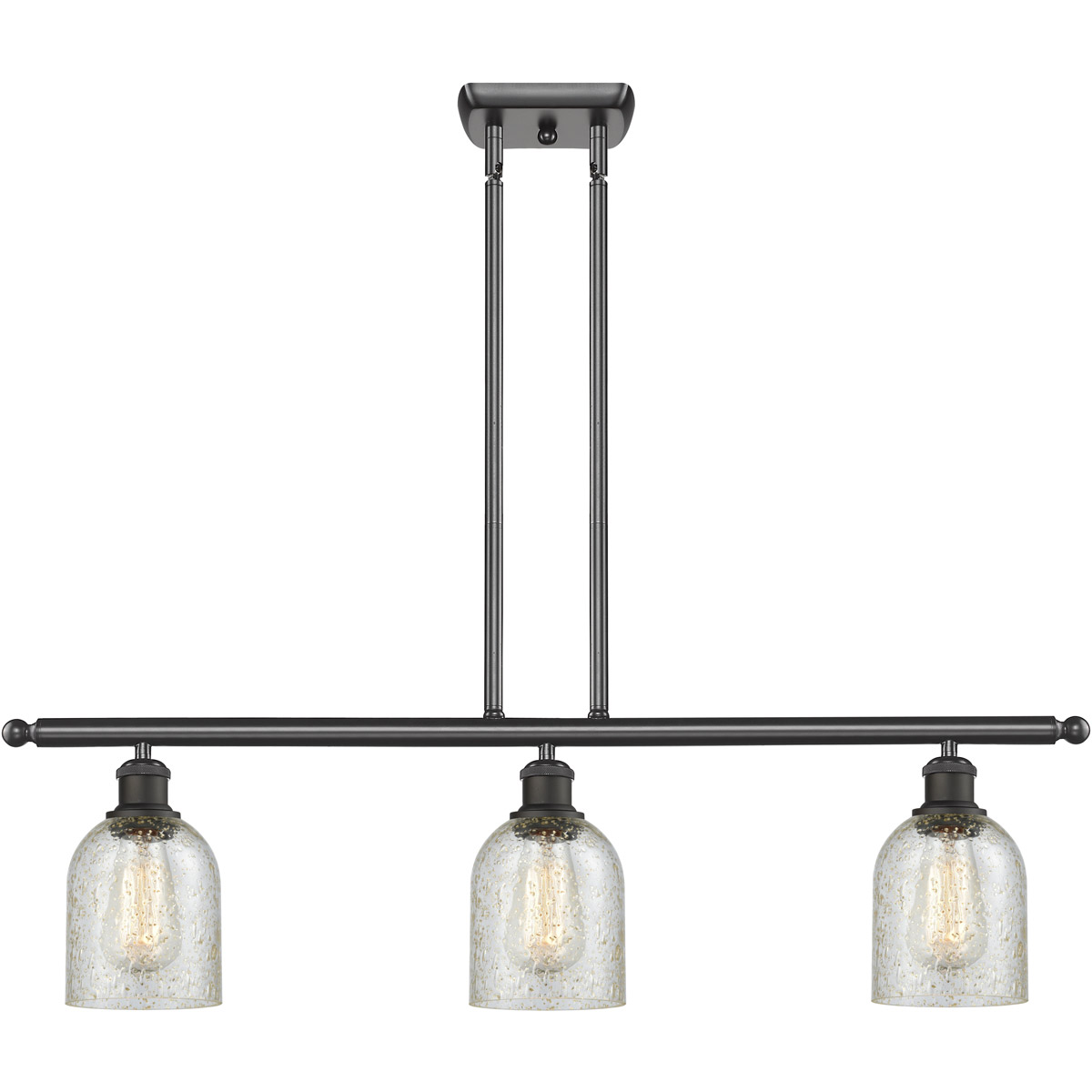 Ballston Caledonia 3 Light 36 inch Oil Rubbed Bronze Island Light Ceiling Light in Mica Glass, Ballston