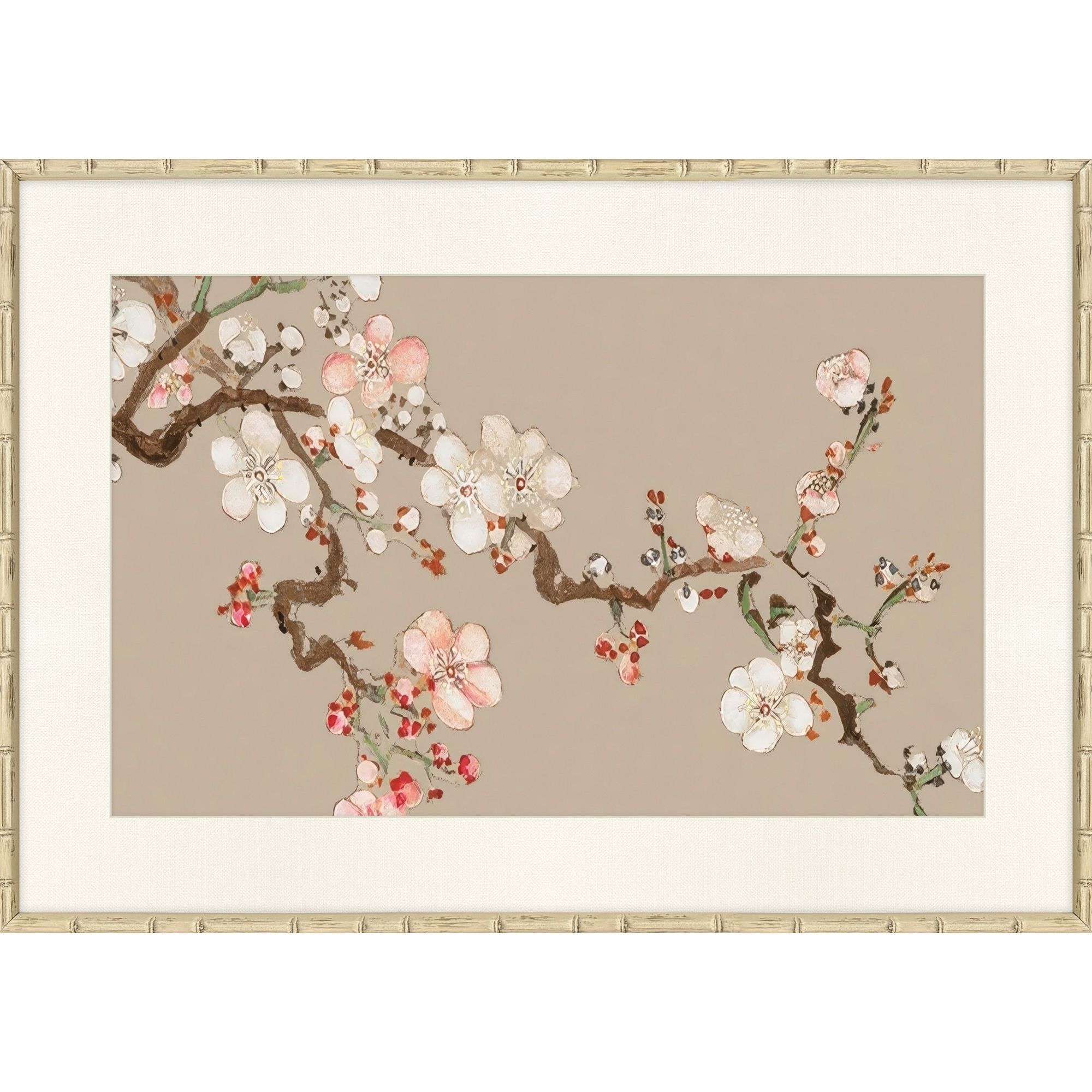 Pear Tree Pink and Brown and Multi and Rust Framed Art