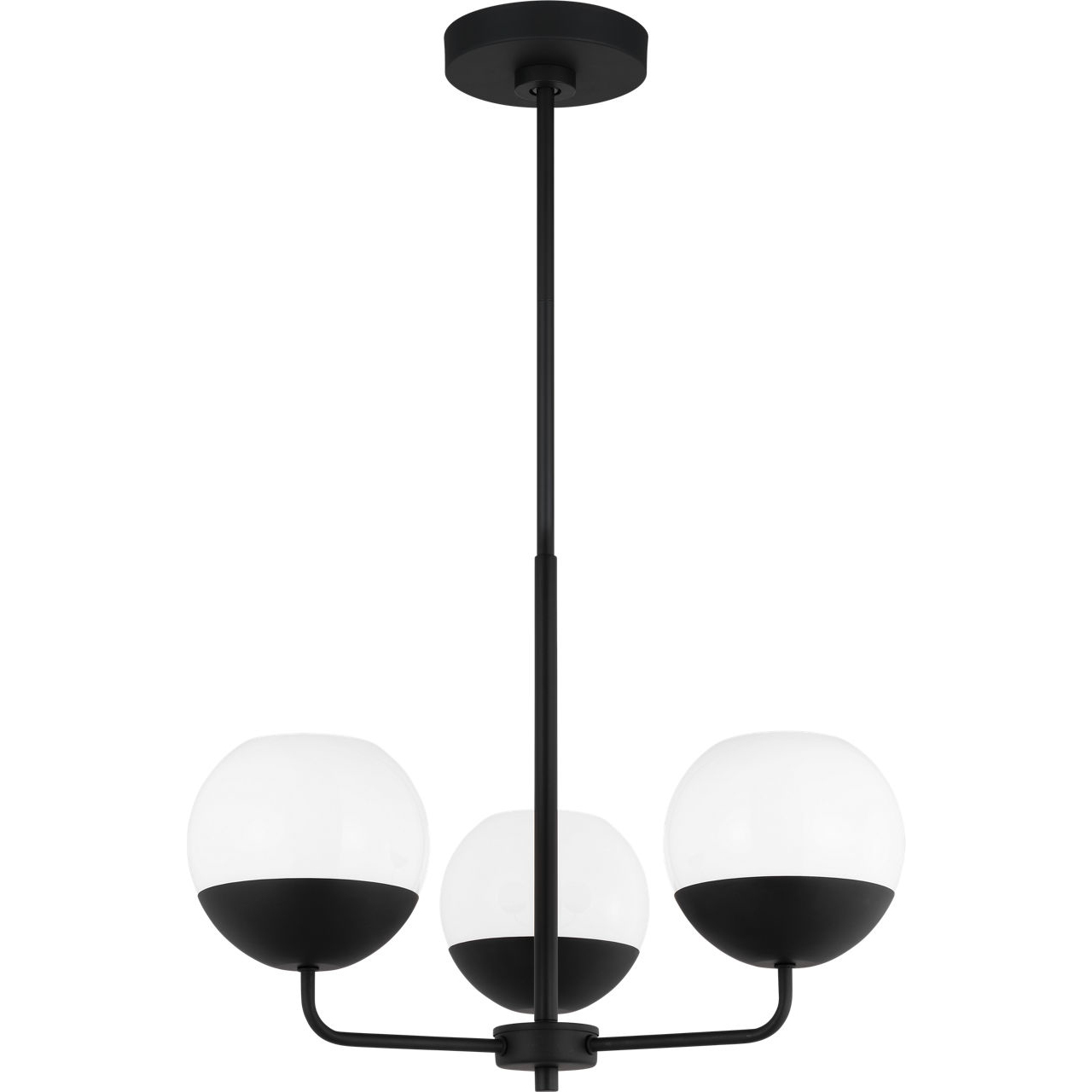 Alvin 3 Light 20.25 inch Midnight Black Chandelier Ceiling Light