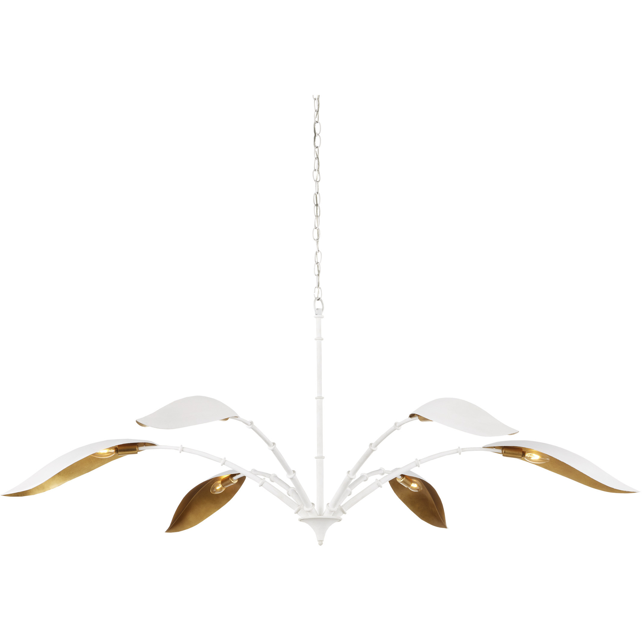 Yuriko 6 Light 66.75 inch Gesso White Chandelier Ceiling Light