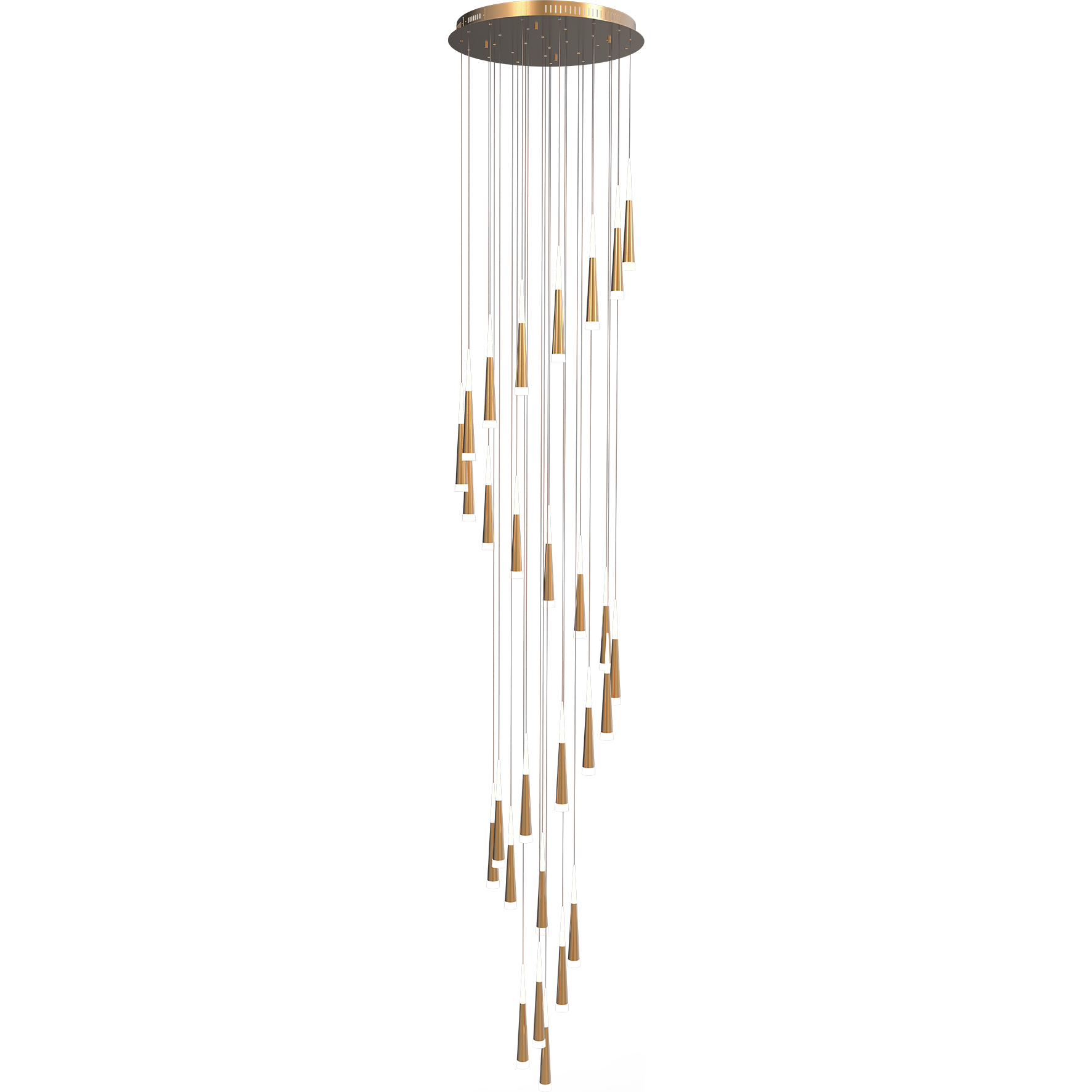 Meteor 28 Light 34 inch Brushed Gold Chandelier Ceiling Light