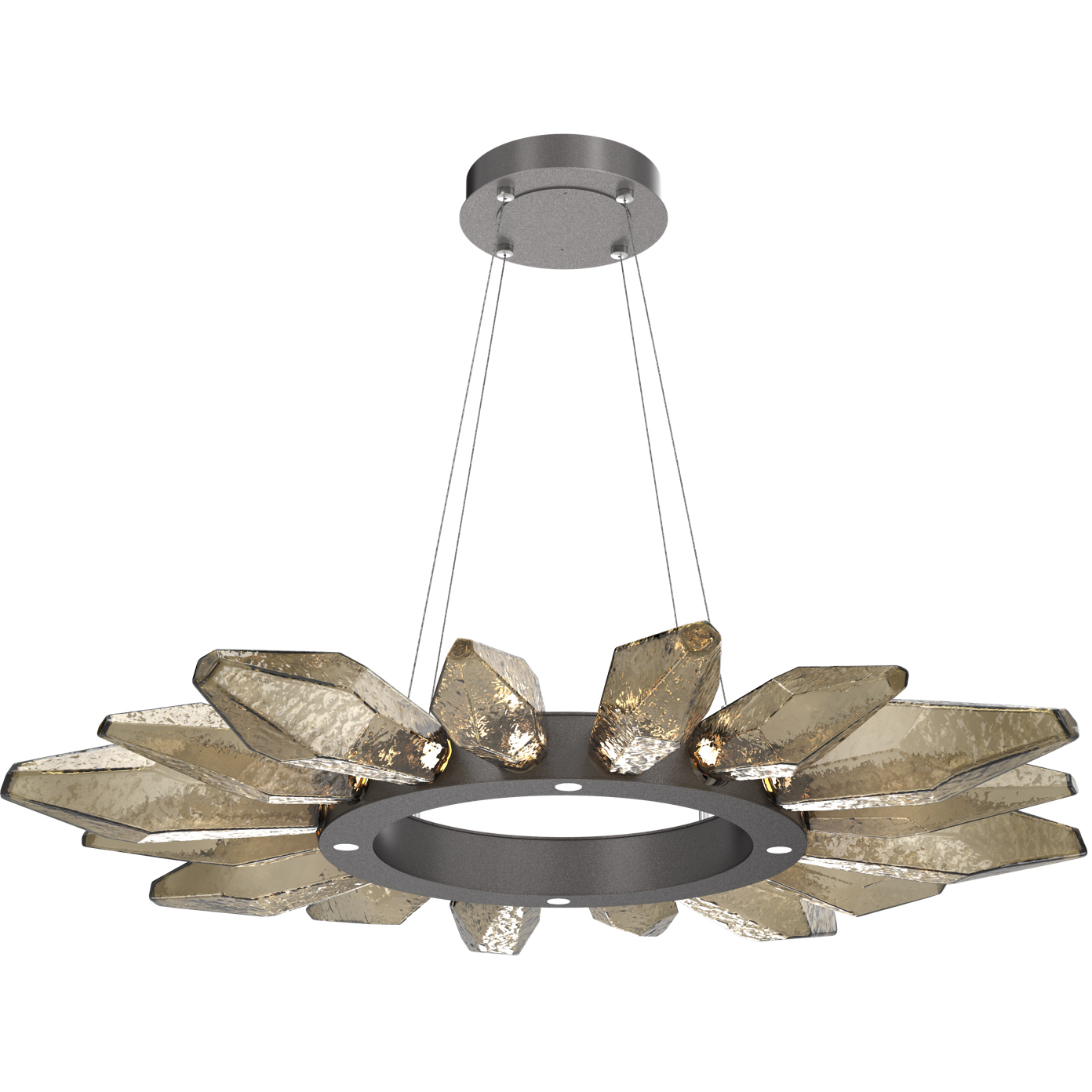 Rock Crystal LED 41.9 inch Graphite Chandelier Ceiling Light in 3000K LED, Chilled Bronze, Radial Ring