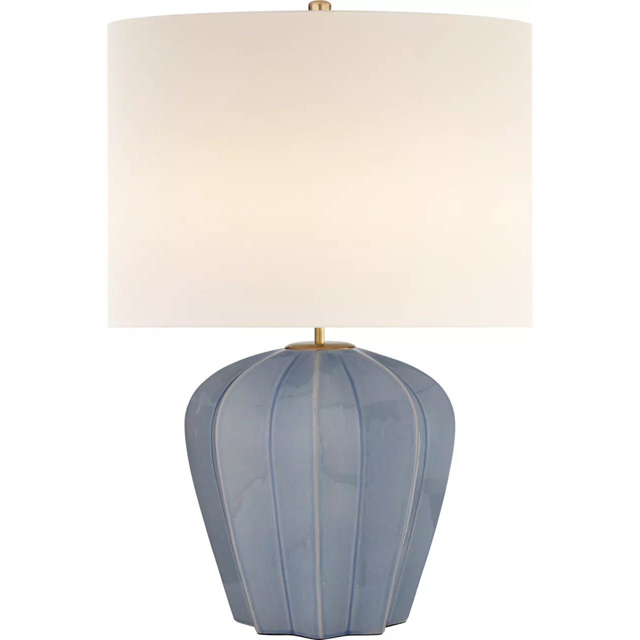 AERIN Pierrepont 30 inch 75 watt Polar Blue Crackle Table Lamp Portable Light, Medium