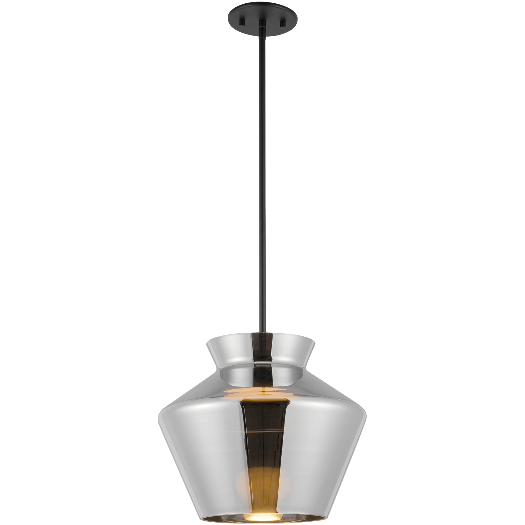 Trinity LED 13.13 inch Black Pendant Ceiling Light in Chrome Glass