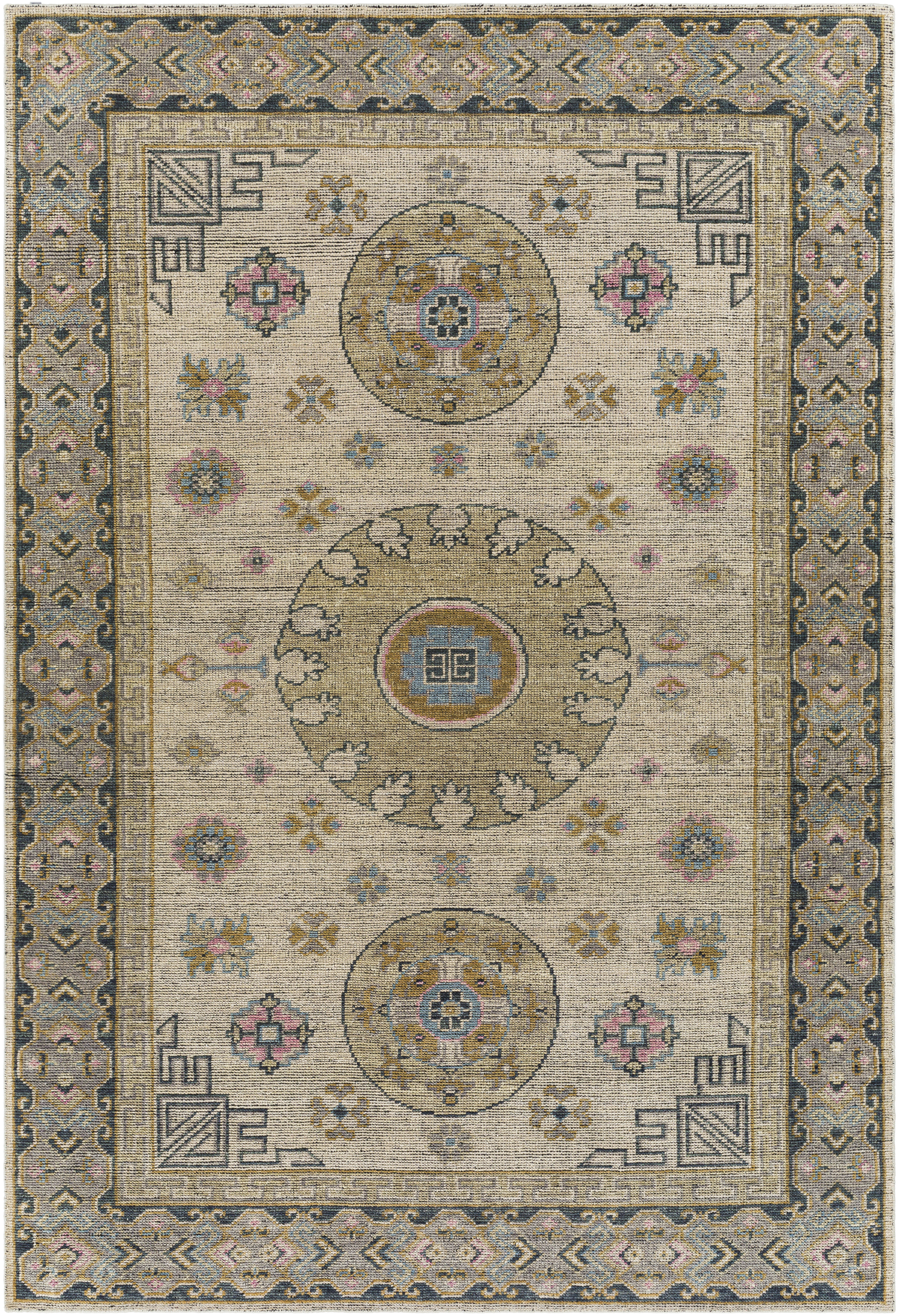 Smyrna 144 X 108 inch Medium Green Rug in 9 X 12, Rectangle