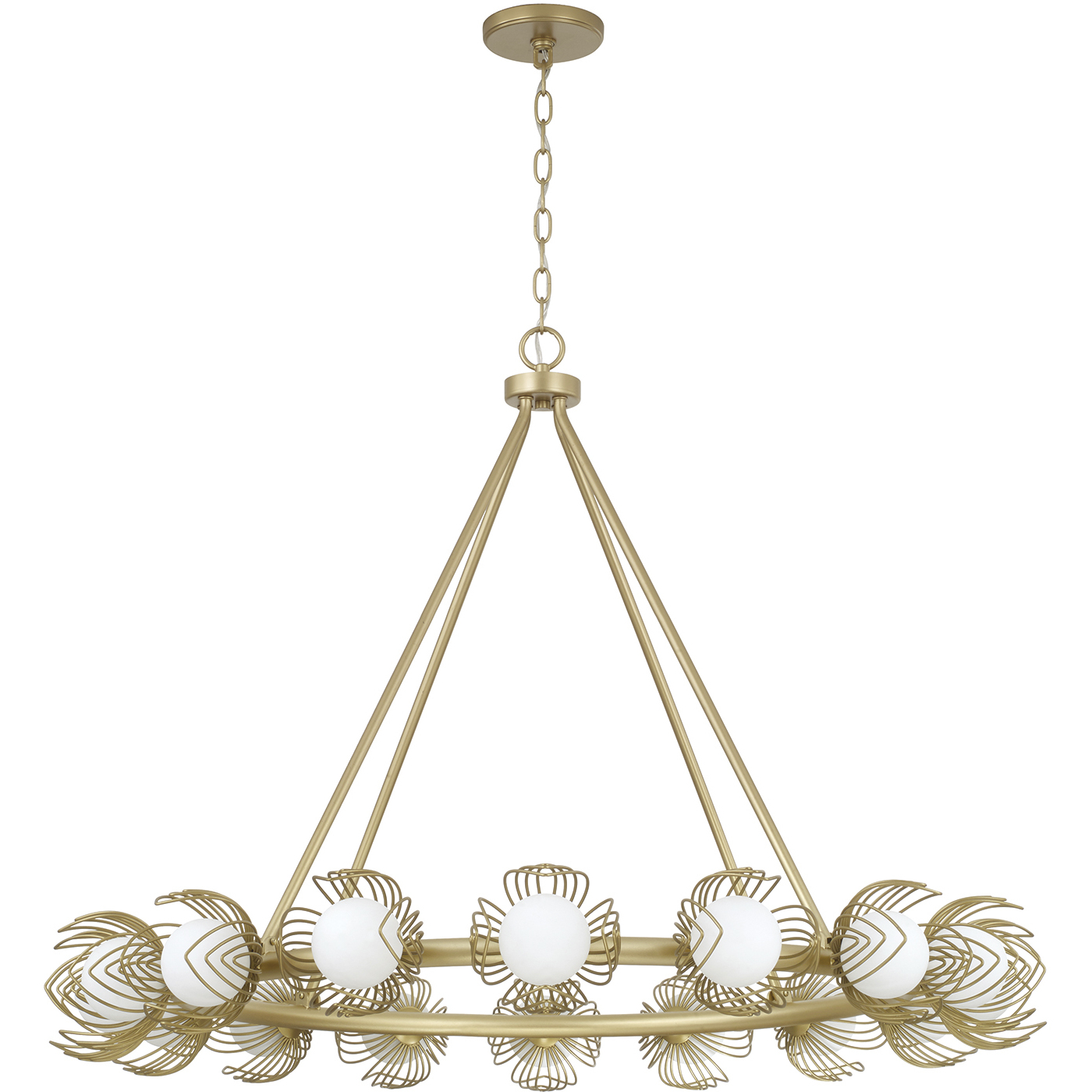 Flora 16 Light 39 inch Buffed Gold Chandelier Ceiling Light