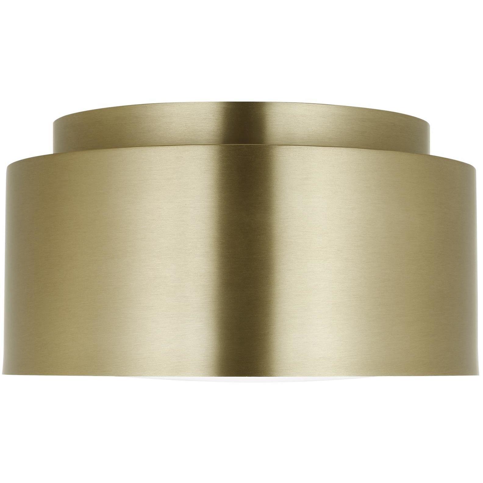 Drew & Jonathan Dartmore 1 Light 10 inch Satin Brass Flush Mount Ceiling Light, Small