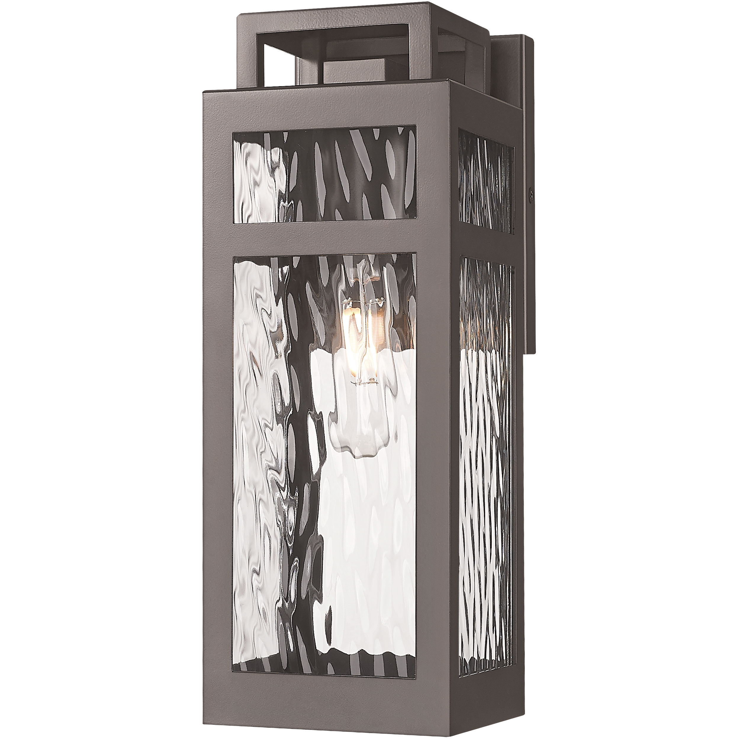 Ridgeway 1 Light 12.5 inch Bronze Outdoor Sconce in Waterglass
