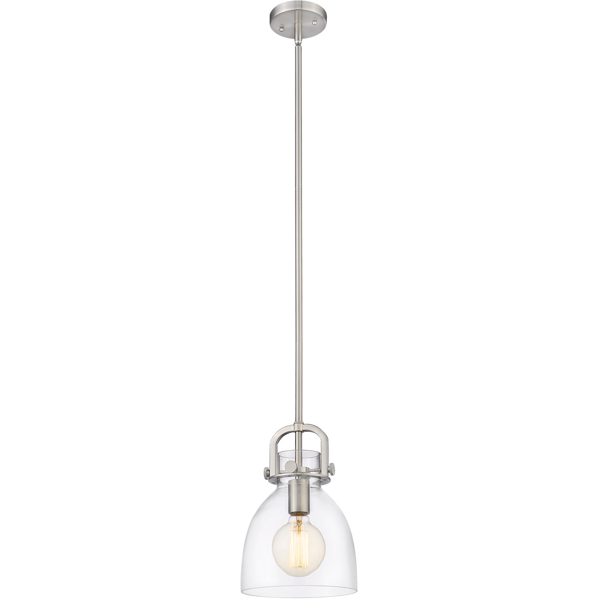 Newton Newton Bell 1 Light 8 inch Brushed Satin Nickel Mini Pendant Ceiling Light